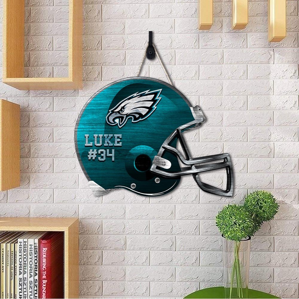 Alternative view of Philadelphia Eagles Shape Wooden Sign 2024 Version Personalized Your Name And Number, Sport Team Wood Sign, Sport Gifts For Fans ETHY-51867