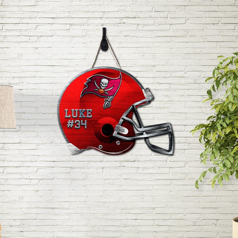 Tampa Bay Buccaneers Shape Wooden Sign 2024 Version Personalized Your Name And Number, Sport Team Wood Sign, Sport Gifts For Fans ETHY-51867 - Image 3