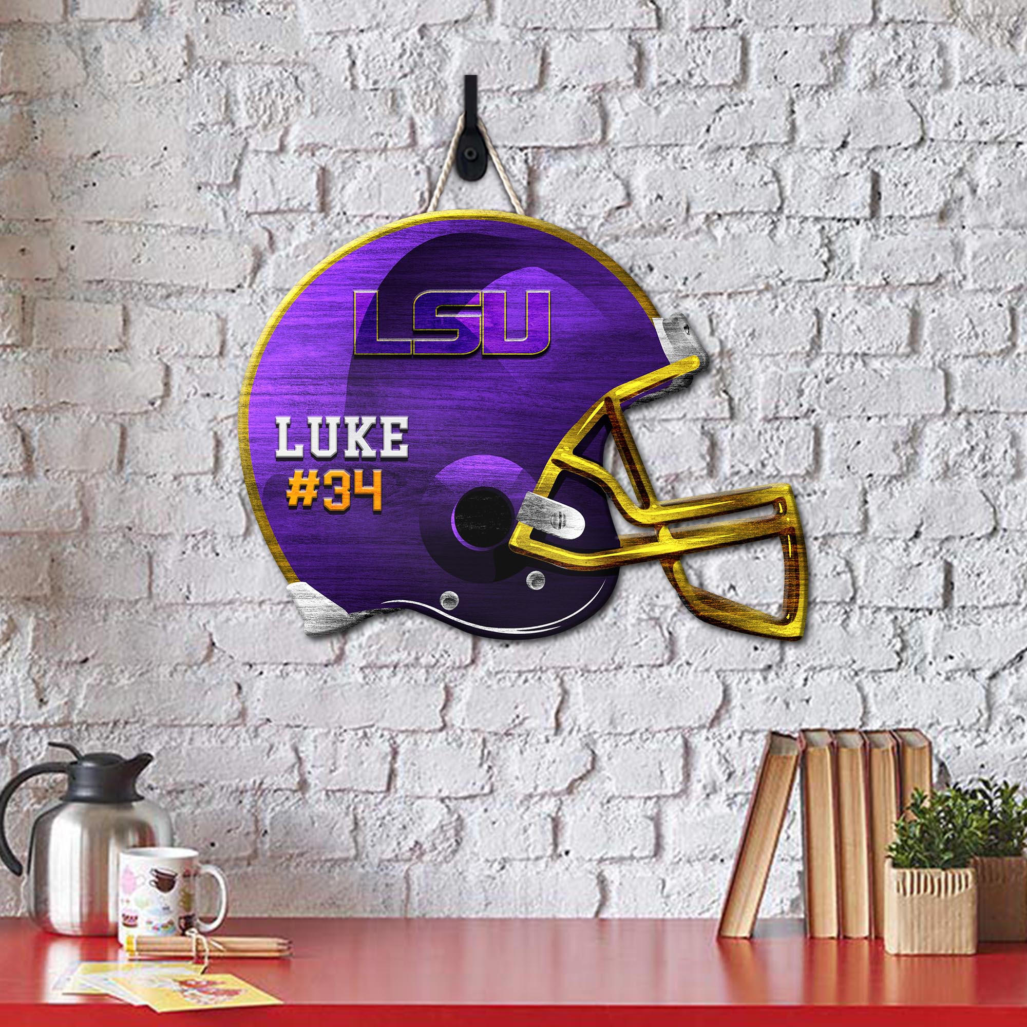 LSU TIGERS Shape Wooden Sign 2024 Version Personalized Your Name And Number, Sport Team Wood Sign, Sport Gifts For Fans ETHY-51867 - Image 4