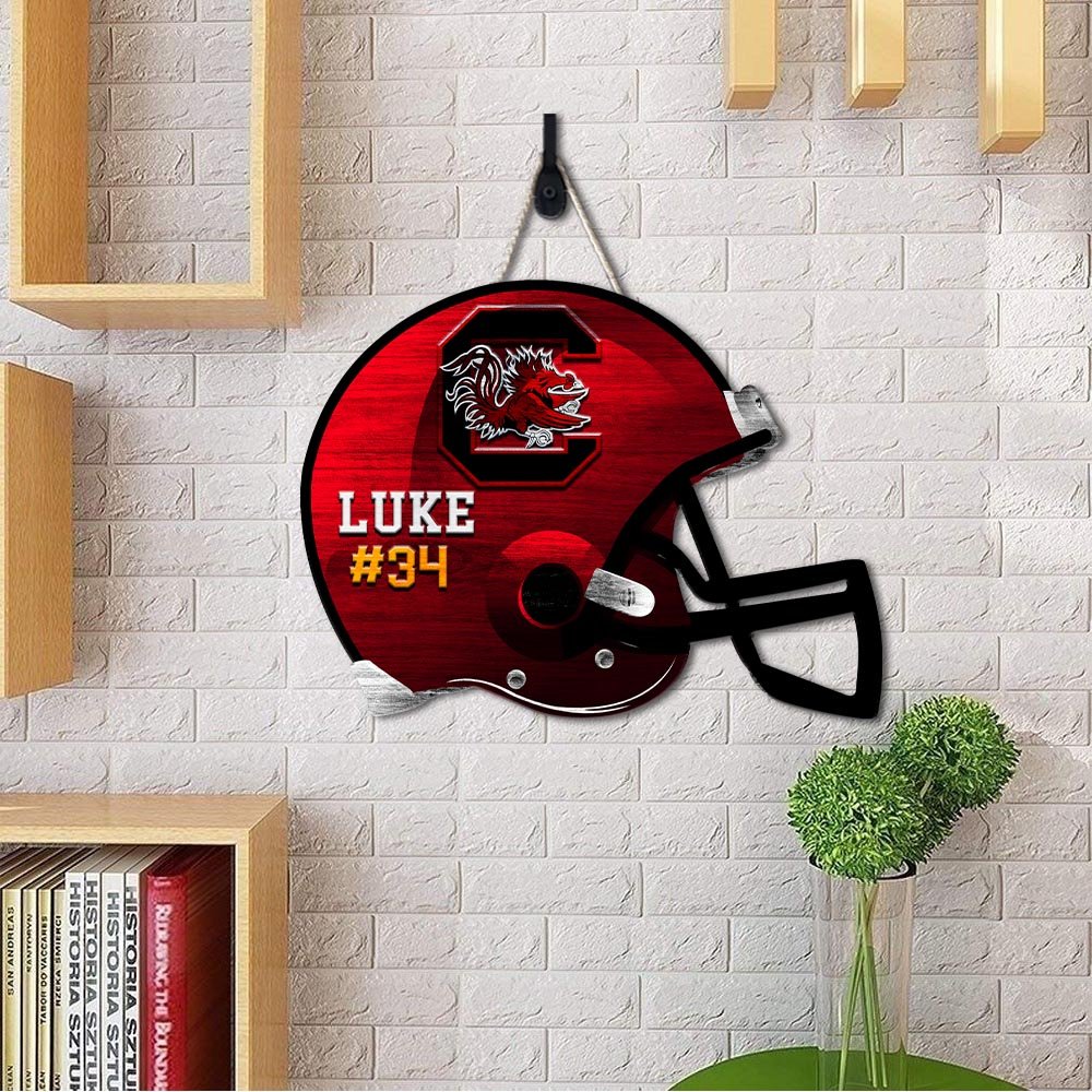 Alternative view of South Carolina Gamecocks Shape Wooden Sign 2024 Version Personalized Your Name And Number, Sport Team Wood Sign, Sport Gifts For Fans ETHY-51867