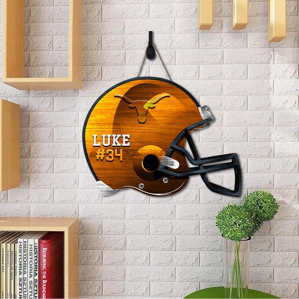 Alternative view of Texas Longhorns Shape Wooden Sign 2024 Version Personalized Your Name And Number, Sport Team Wood Sign, Sport Gifts For Fans ETHY-51867