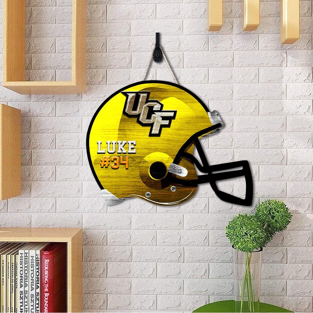 Alternative view of UCF Knights Shape Wooden Sign 2024 Version Personalized Your Name And Number, Sport Team Wood Sign, Sport Gifts For Fans ETHY-51867