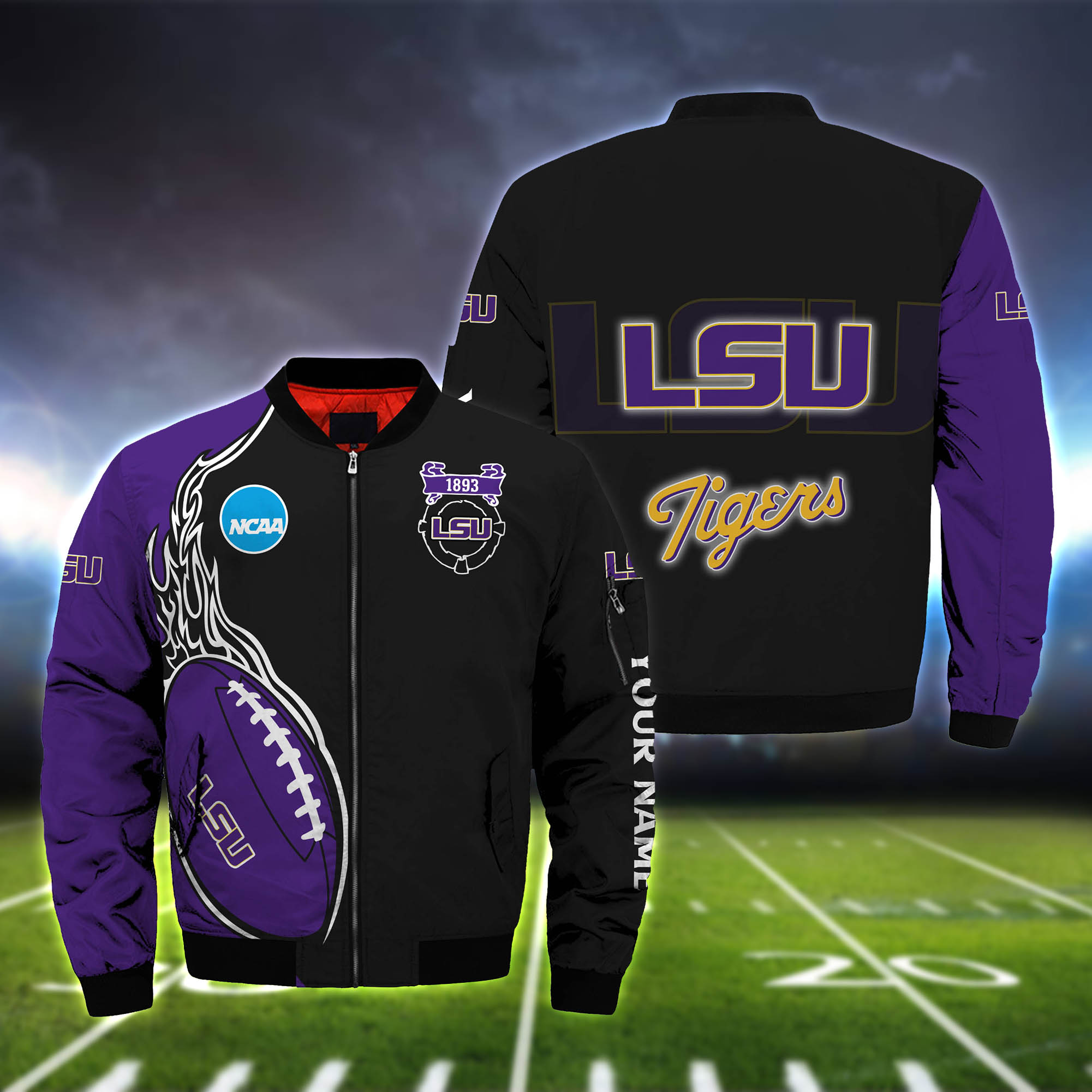 LSU TIGERS Bomber Jacket 2024 Version Custom Your Name, Bomber Jacket For Foorball Lovers, Sport Gifts ETHY-52924