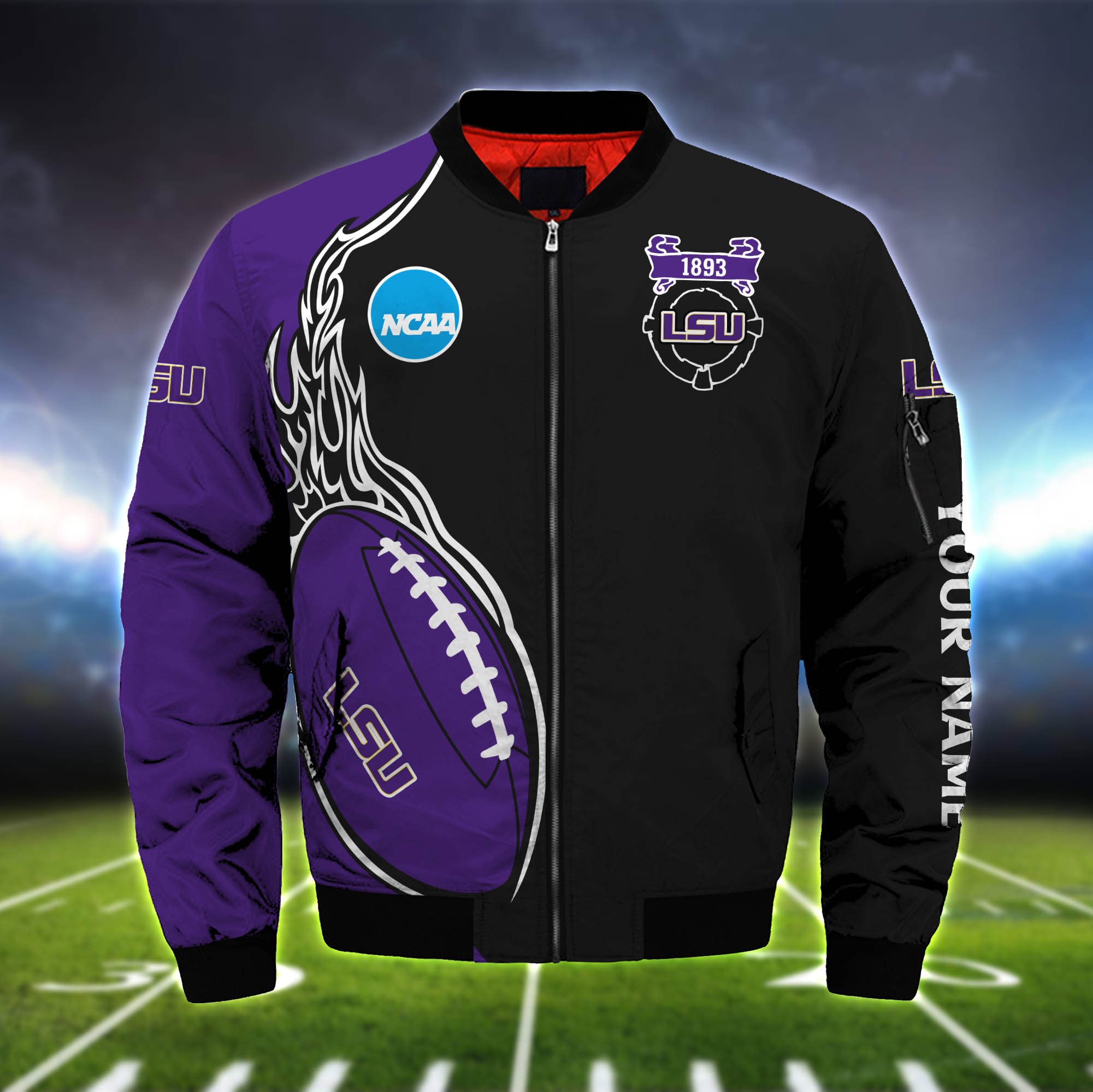 Alternative view of LSU TIGERS Bomber Jacket 2024 Version Custom Your Name, Bomber Jacket For Foorball Lovers, Sport Gifts ETHY-52924