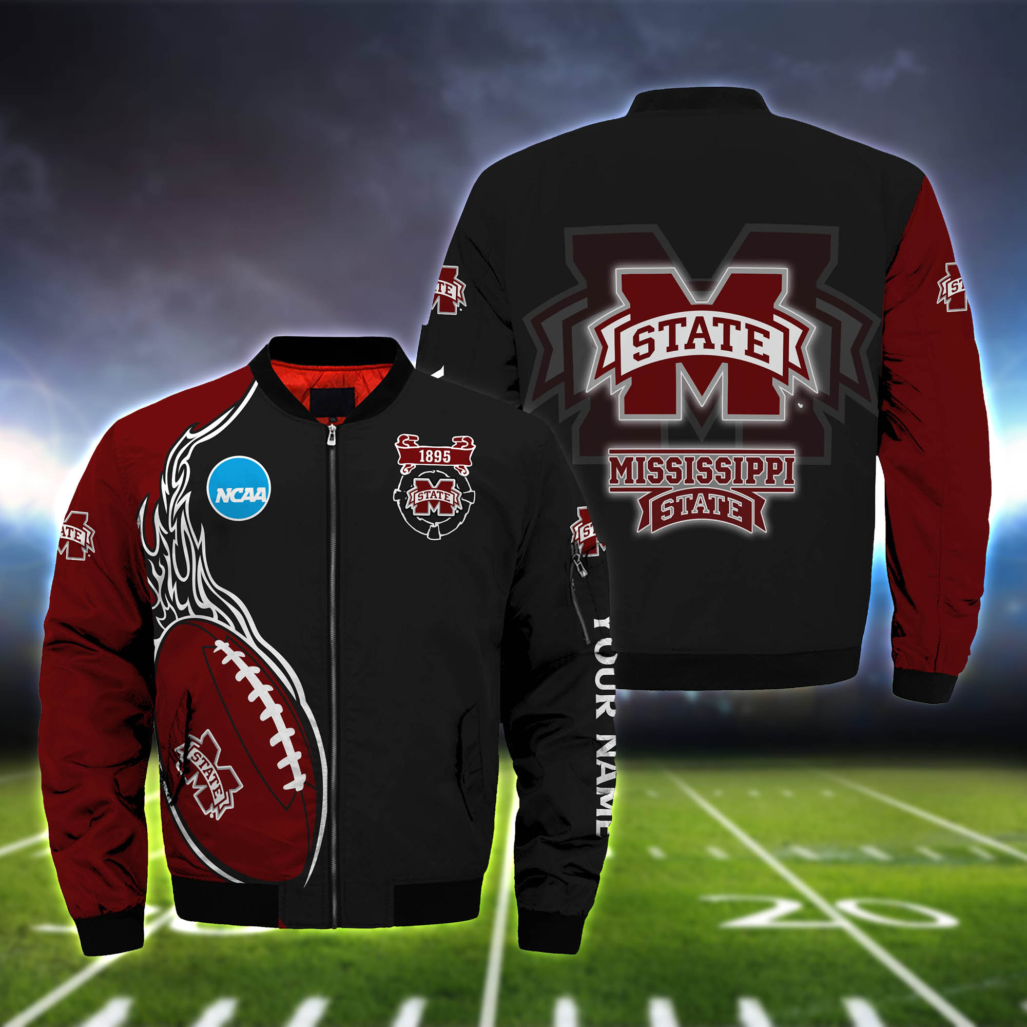 Mississippi State Bulldogs Bomber Jacket 2024 Version Custom Your Name, Bomber Jacket For Foorball Lovers, Sport Gifts ETHY-52924