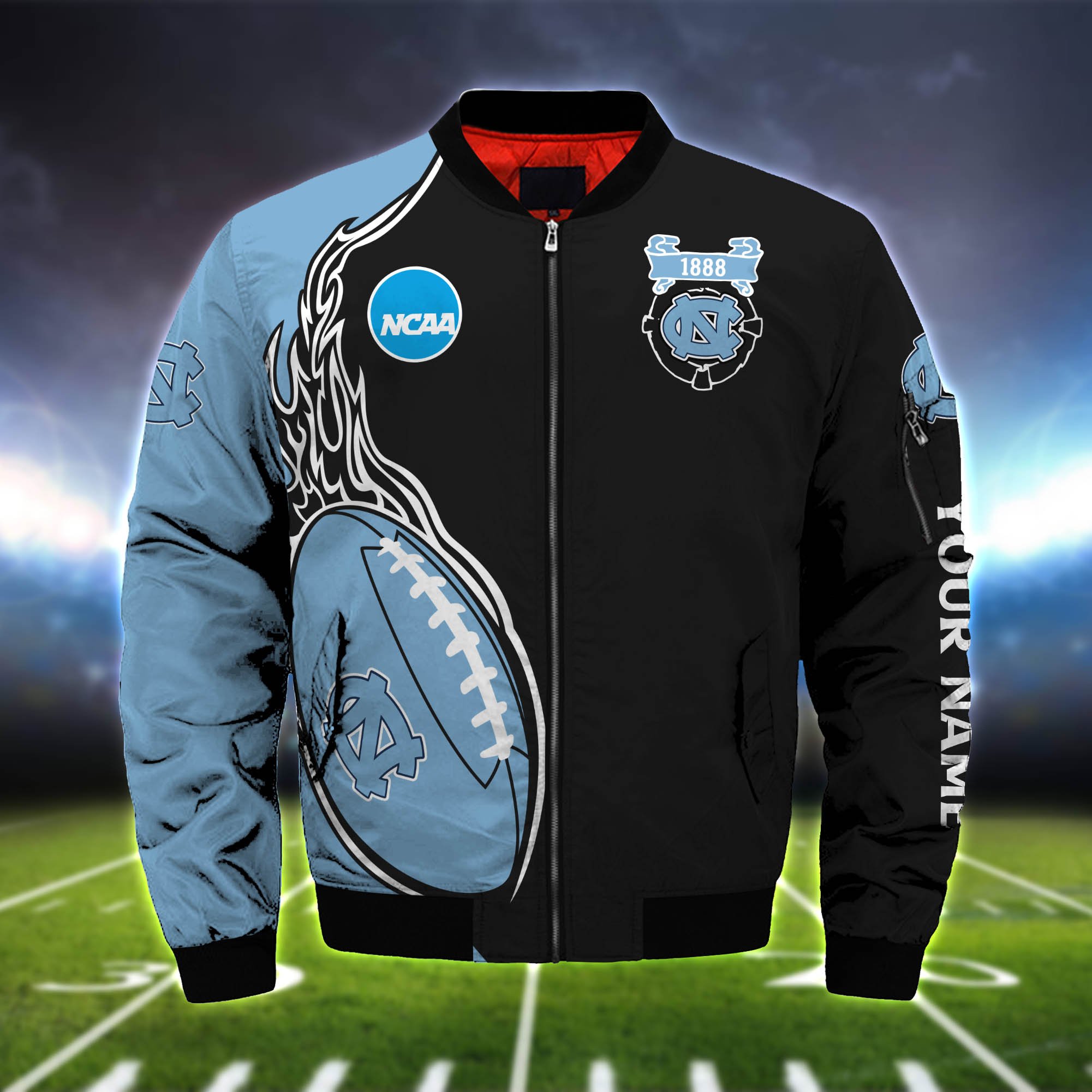 Alternative view of North Carolina Tar Heels Bomber Jacket 2024 Version Custom Your Name, Bomber Jacket For Foorball Lovers, Sport Gifts ETHY-52924