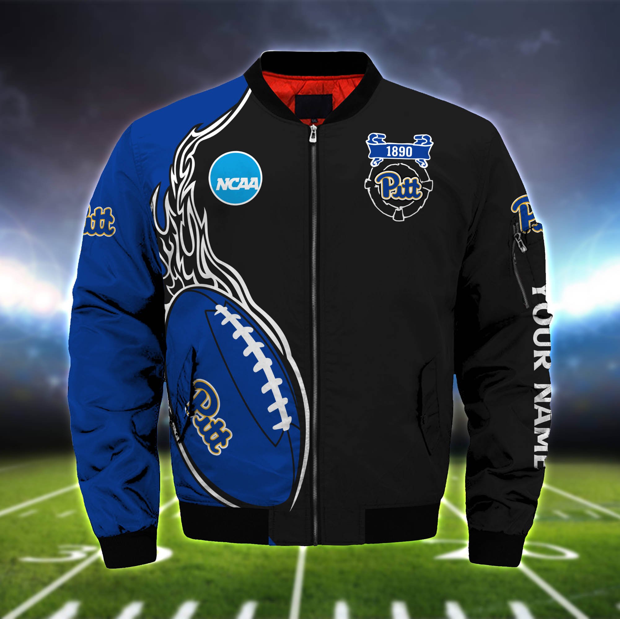 Alternative view of Pittsburgh Panthers Bomber Jacket 2024 Version Custom Your Name, Bomber Jacket For Foorball Lovers, Sport Gifts ETHY-52924