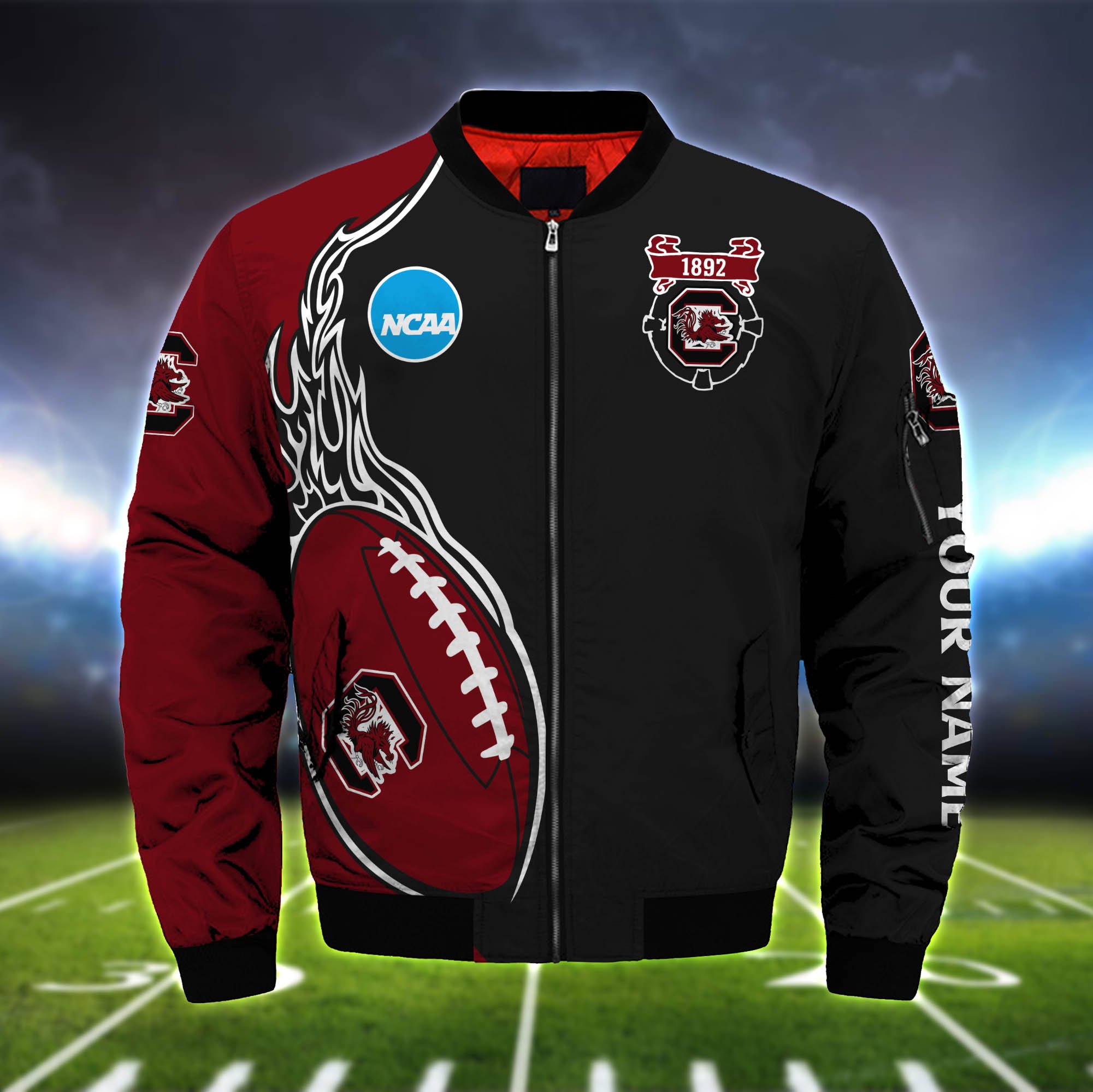 Alternative view of South Carolina Gamecocks Bomber Jacket 2024 Version Custom Your Name, Bomber Jacket For Foorball Lovers, Sport Gifts ETHY-52924