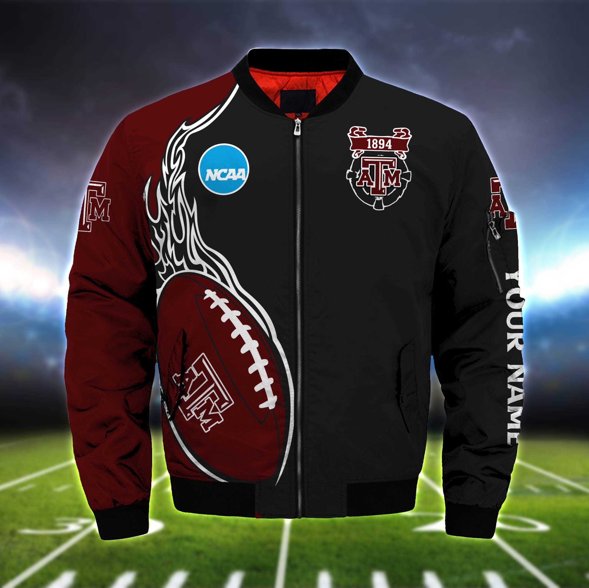 Alternative view of Texas A&M Aggies Bomber Jacket 2024 Version Custom Your Name, Bomber Jacket For Foorball Lovers, Sport Gifts ETHY-52924