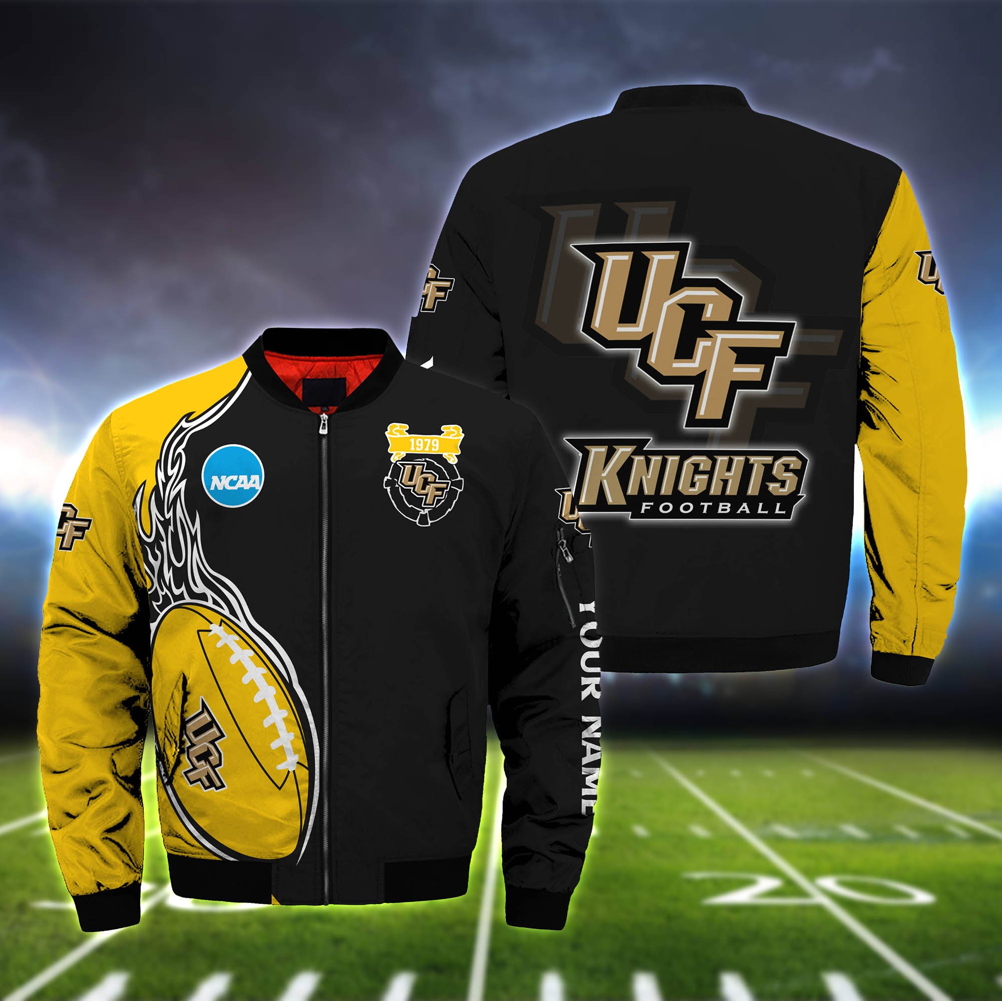 UCF Knights Bomber Jacket 2024 Version Custom Your Name, Bomber Jacket For Foorball Lovers, Sport Gifts ETHY-52924
