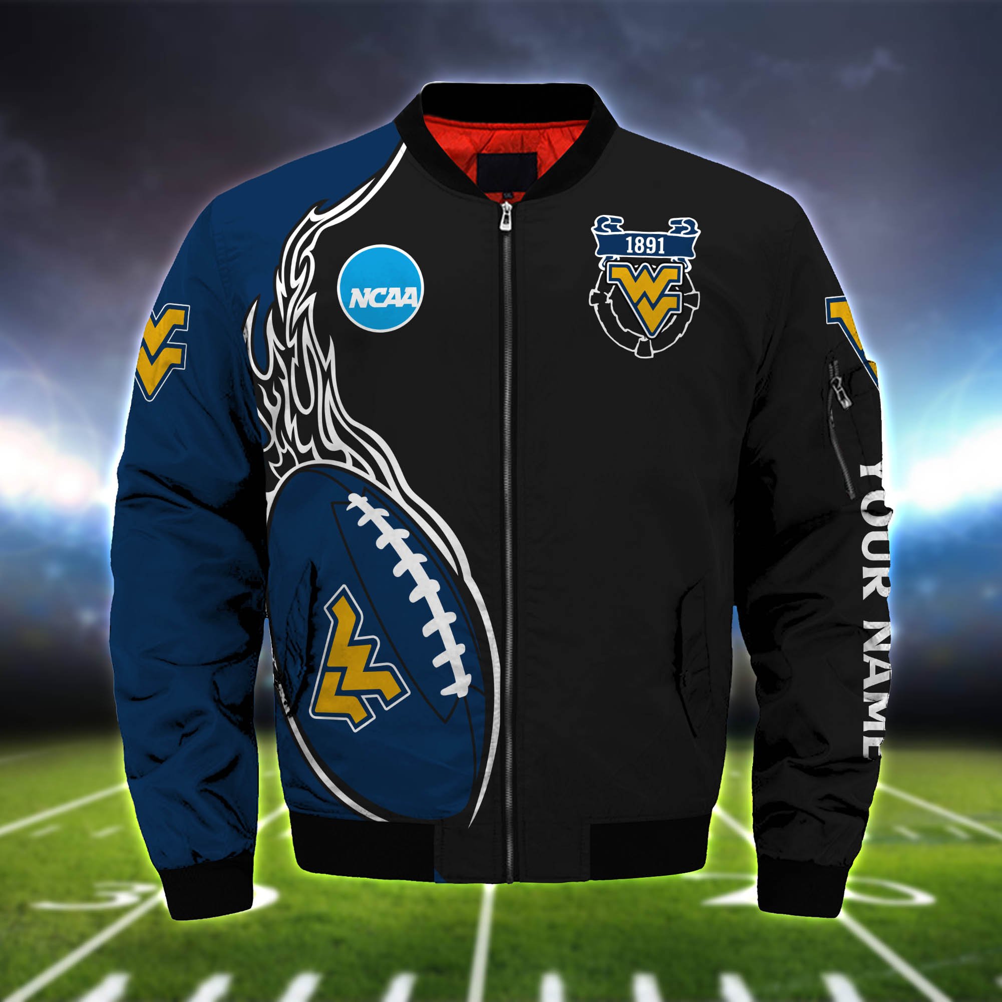 Alternative view of West Virginia Mountaineers Bomber Jacket 2024 Version Custom Your Name, Bomber Jacket For Foorball Lovers, Sport Gifts ETHY-52924