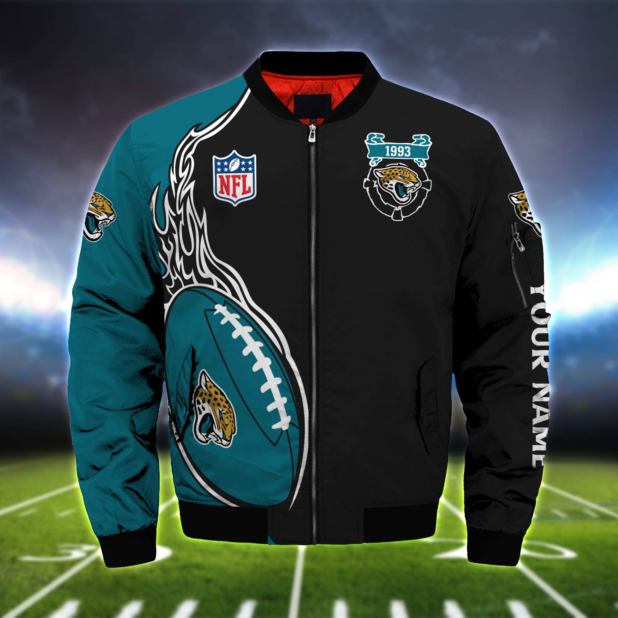 Alternative view of Jacksonville Jaguars Bomber Jacket 2024 Version Custom Your Name, Bomber Jacket For Foorball Lovers, Sport Gifts ETHY-52924