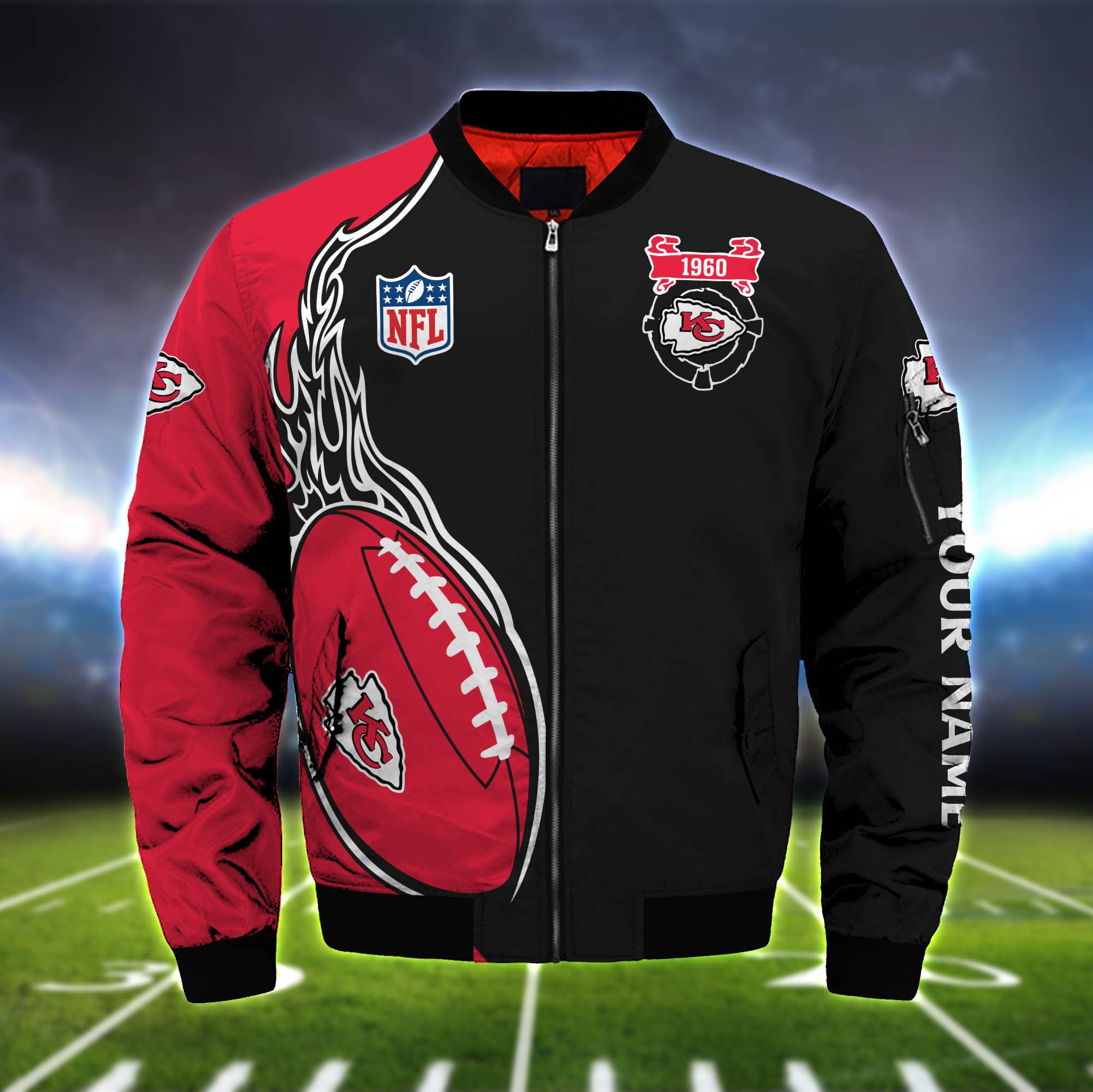 Alternative view of Kansas City Chiefs Bomber Jacket 2024 Version Custom Your Name, Bomber Jacket For Foorball Lovers, Sport Gifts ETHY-52924