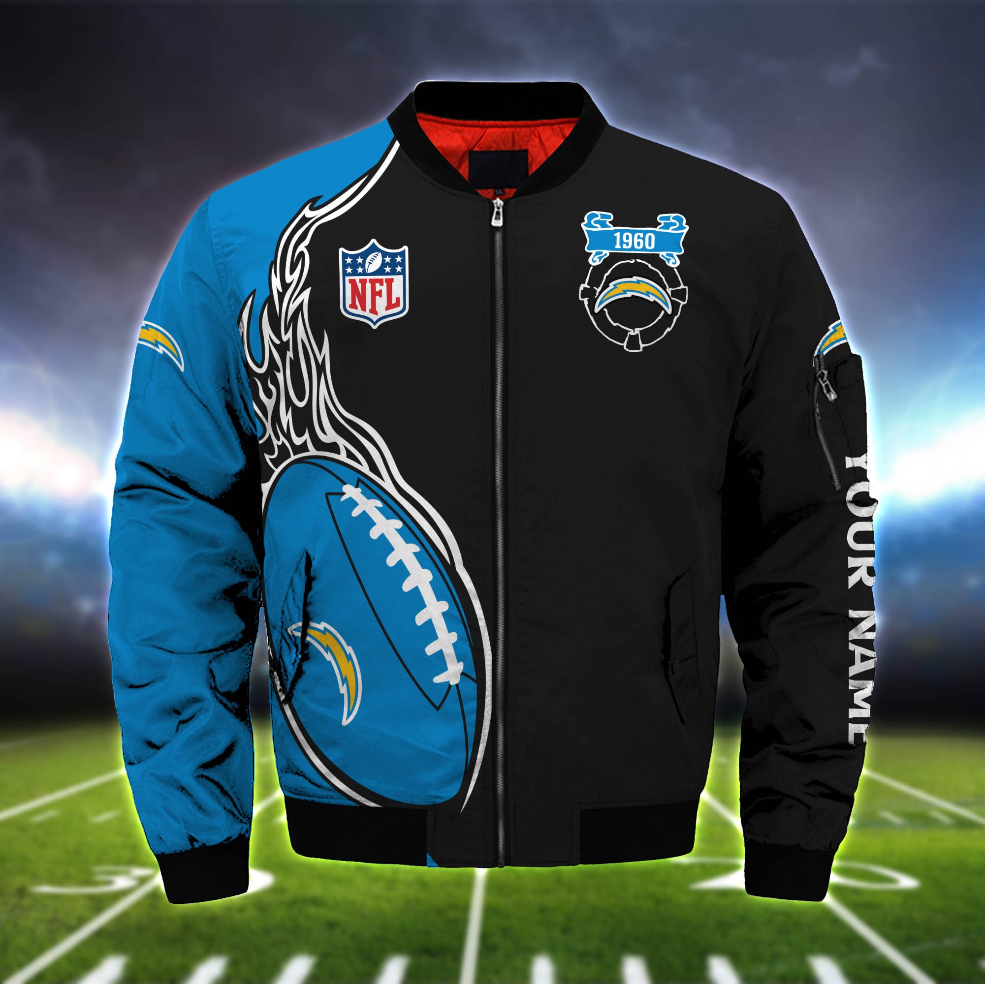 Alternative view of Los Angeles Chargers Bomber Jacket 2024 Version Custom Your Name, Bomber Jacket For Foorball Lovers, Sport Gifts ETHY-52924