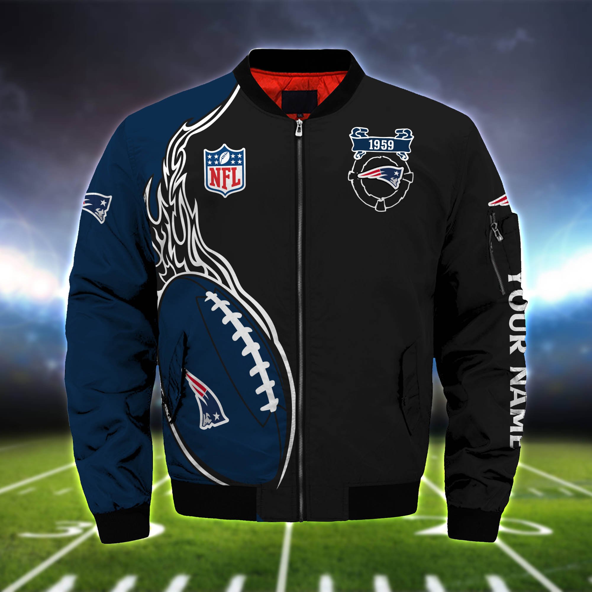 Alternative view of New England Patriots Bomber Jacket 2024 Version Custom Your Name, Bomber Jacket For Foorball Lovers, Sport Gifts ETHY-52924