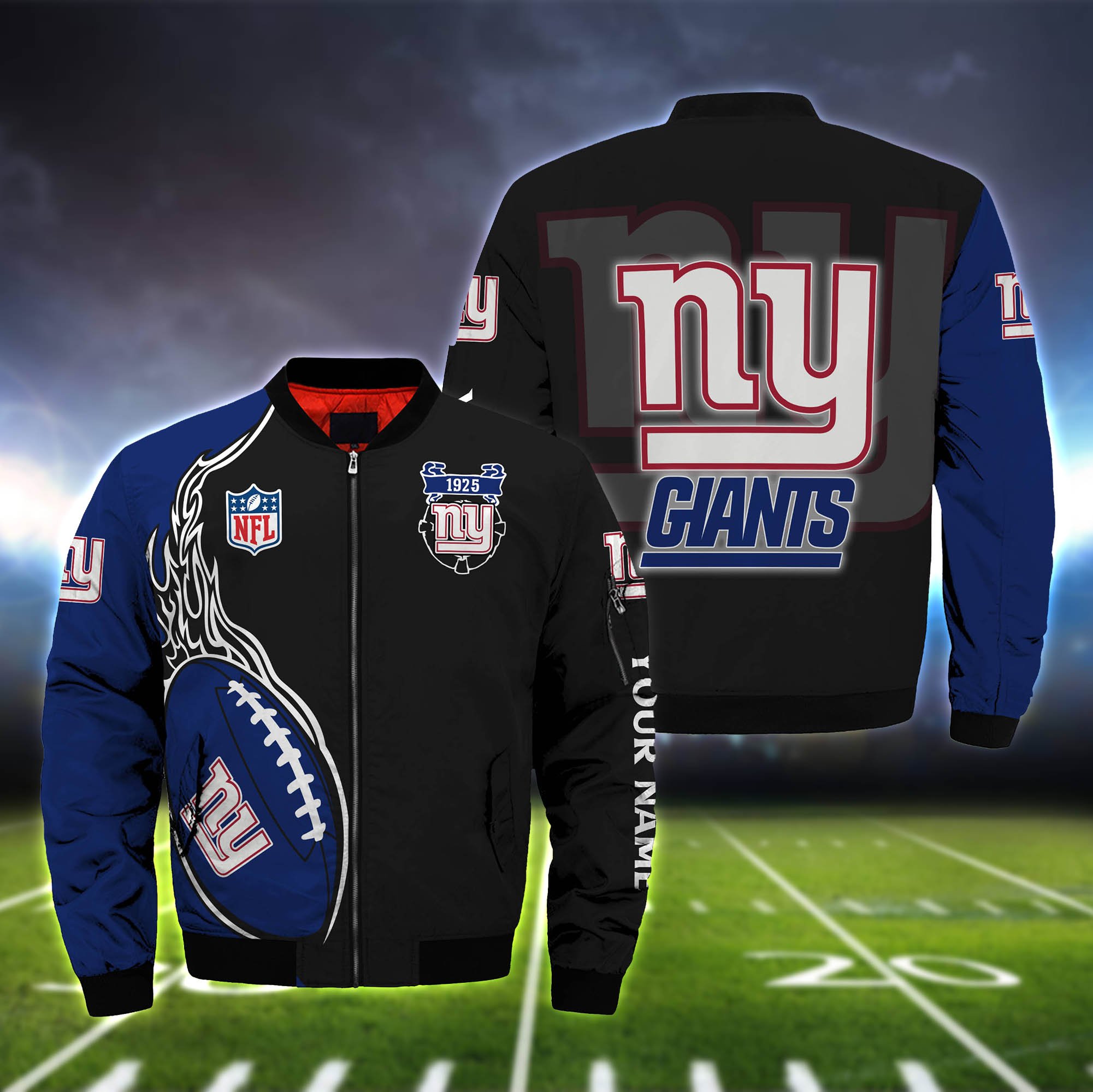 New York Giants Bomber Jacket 2024 Version Custom Your Name, Bomber Jacket For Foorball Lovers, Sport Gifts ETHY-52924