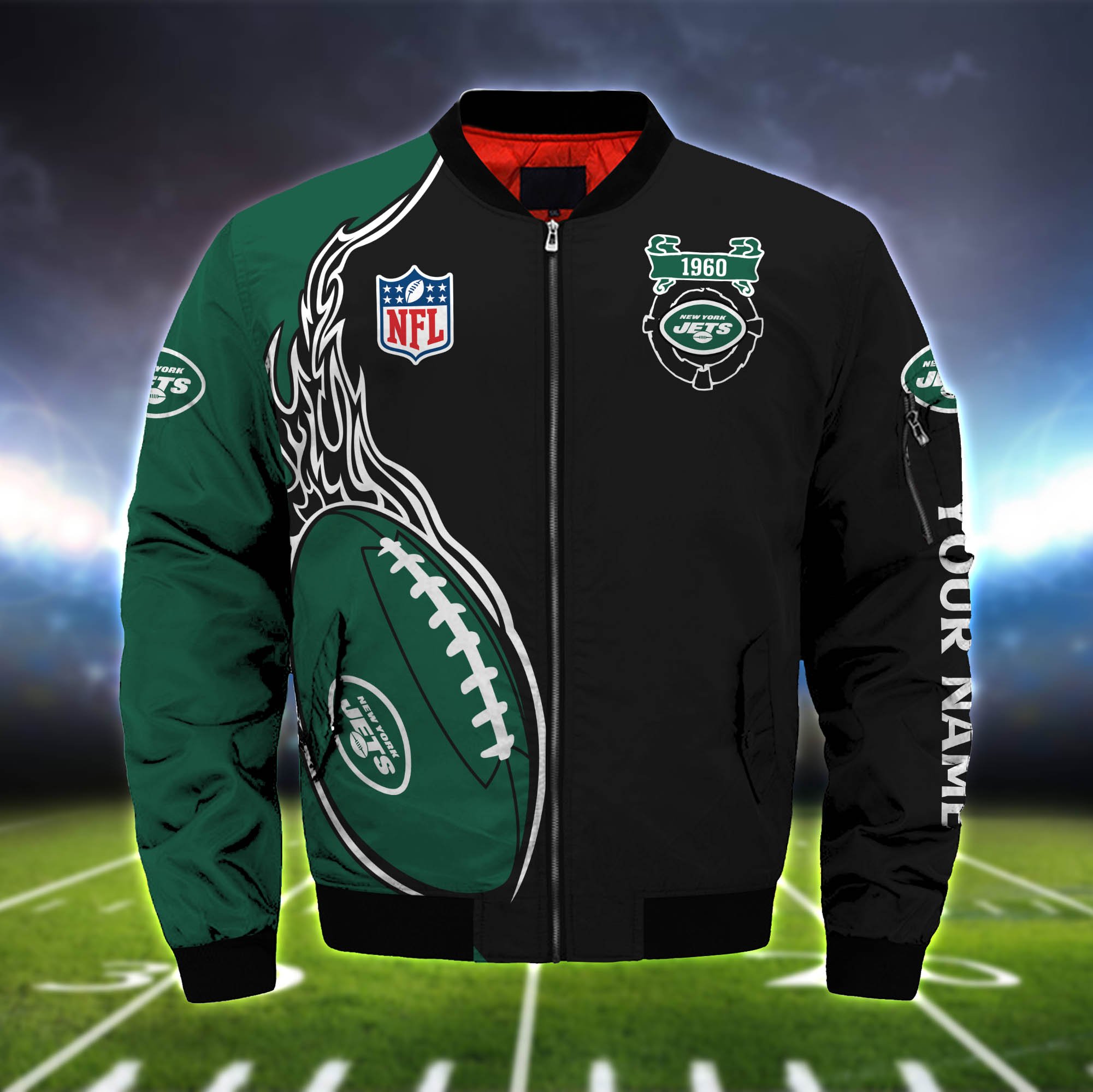 Alternative view of New York Jets Bomber Jacket 2024 Version Custom Your Name, Bomber Jacket For Foorball Lovers, Sport Gifts ETHY-52924