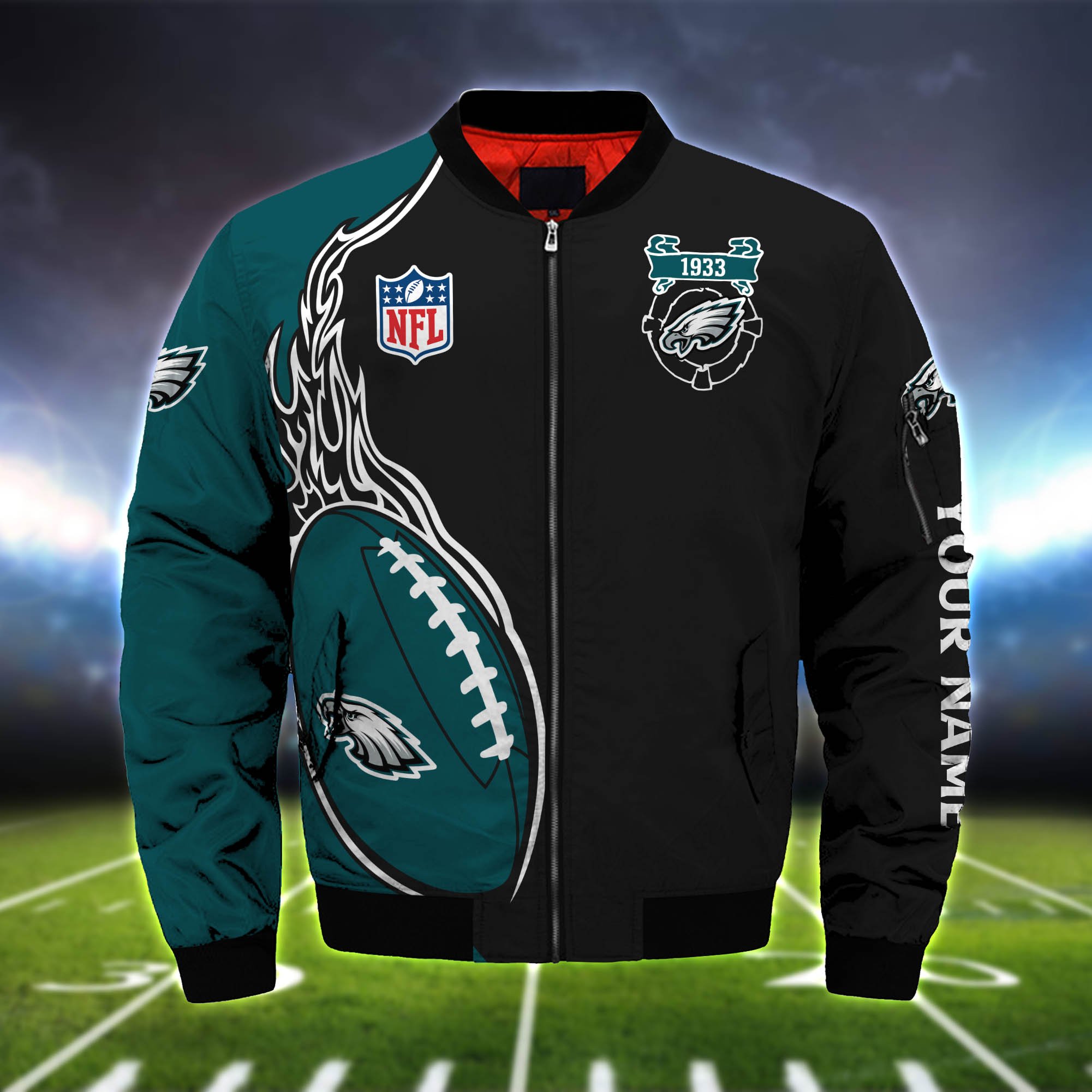 Alternative view of Philadelphia Eagles Bomber Jacket 2024 Version Custom Your Name, Bomber Jacket For Foorball Lovers, Sport Gifts ETHY-52924