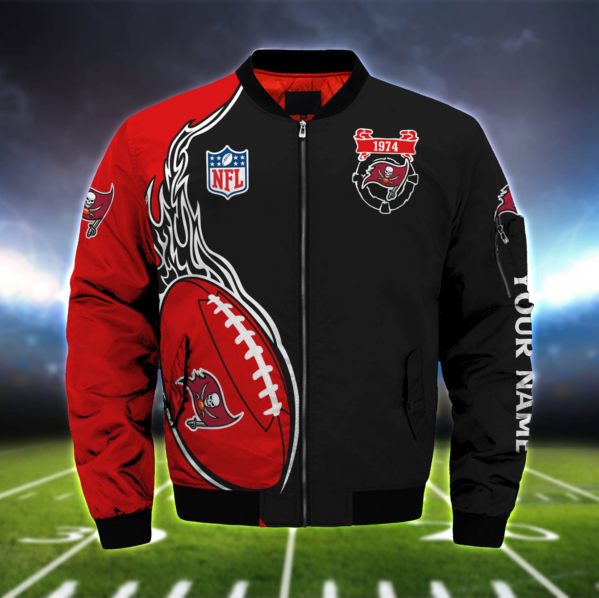 Alternative view of Tampa Bay Buccaneers Bomber Jacket 2024 Version Custom Your Name, Bomber Jacket For Foorball Lovers, Sport Gifts ETHY-52924