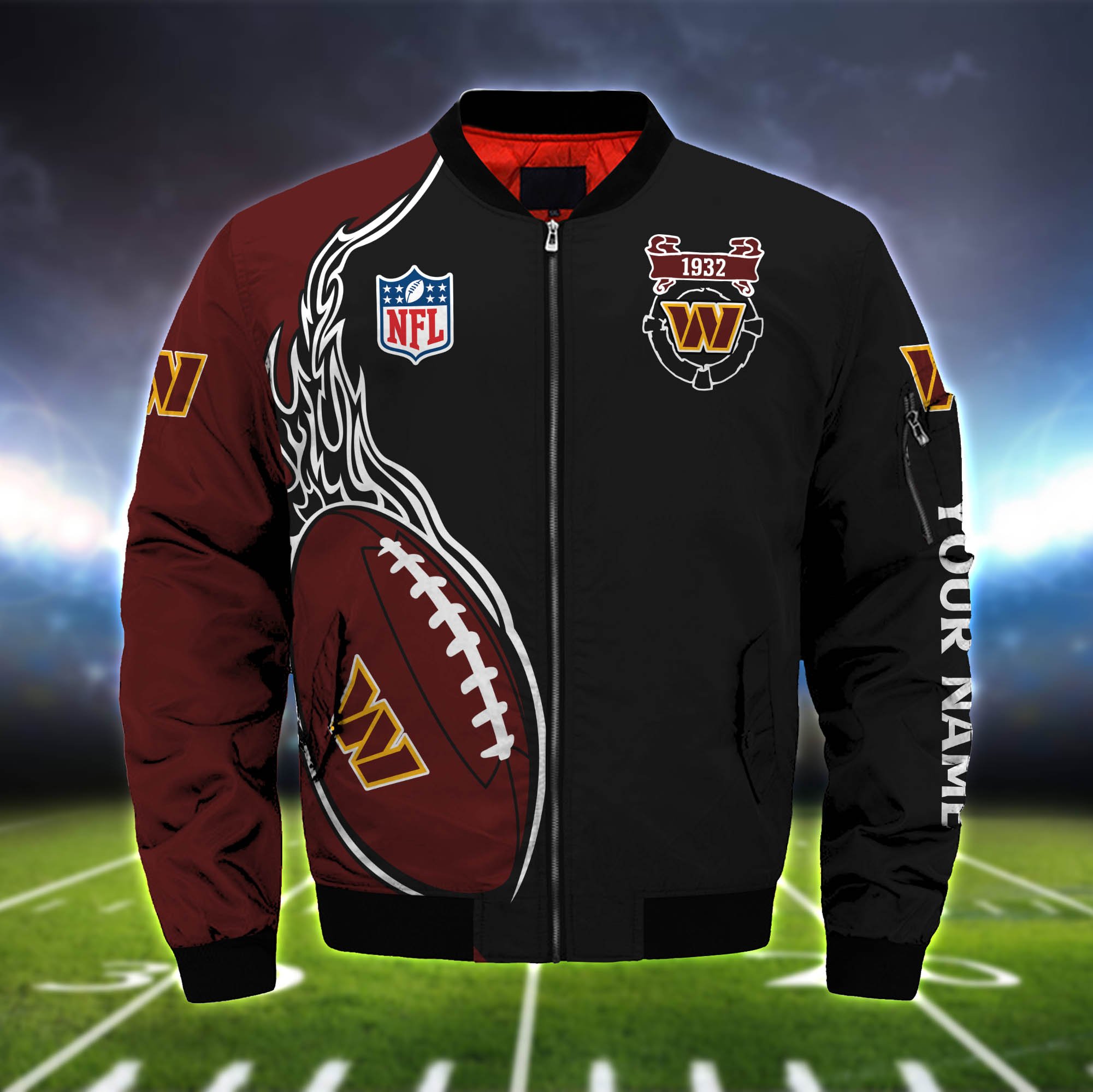 Alternative view of Washington Commanders Bomber Jacket 2024 Version Custom Your Name, Bomber Jacket For Foorball Lovers, Sport Gifts ETHY-52924