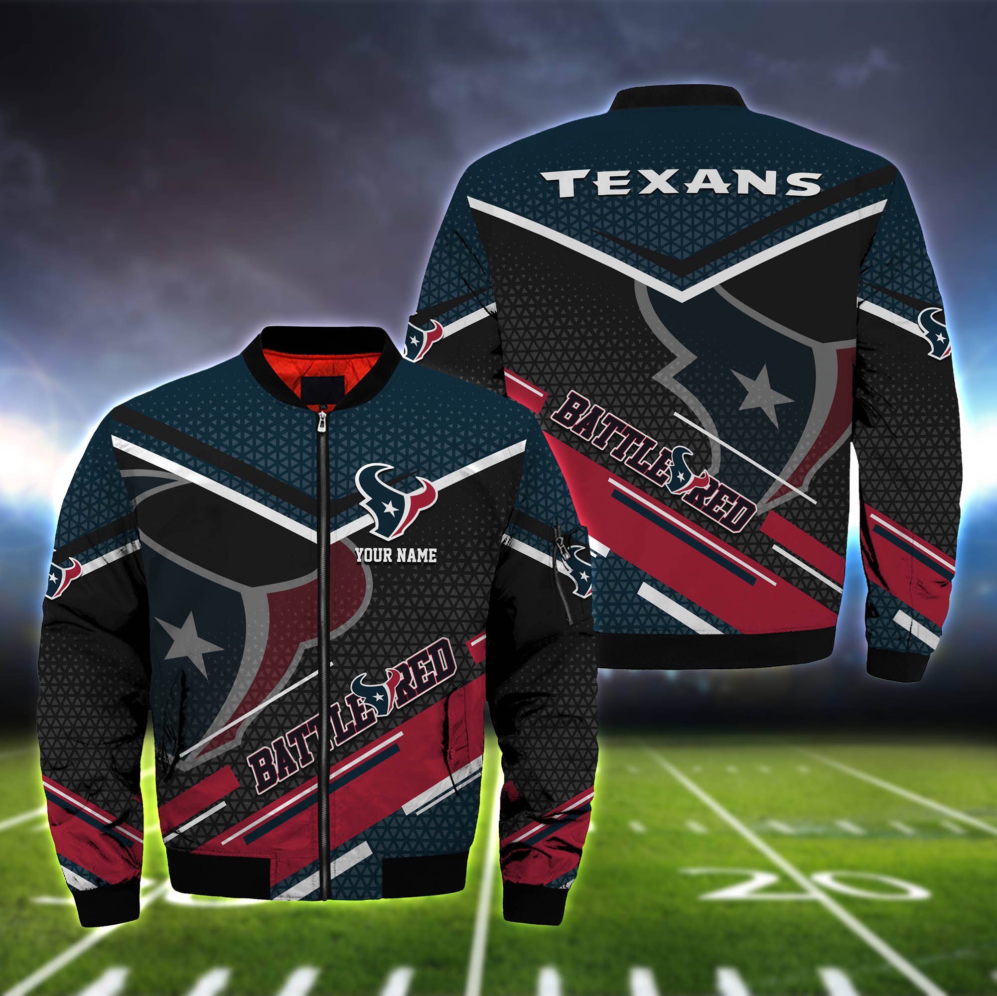 Houston Texans Bomber Jacket 2024 Version Personalized Your Name, Sport Team Jackets, Gift For Sport Lovers ETHY-52993