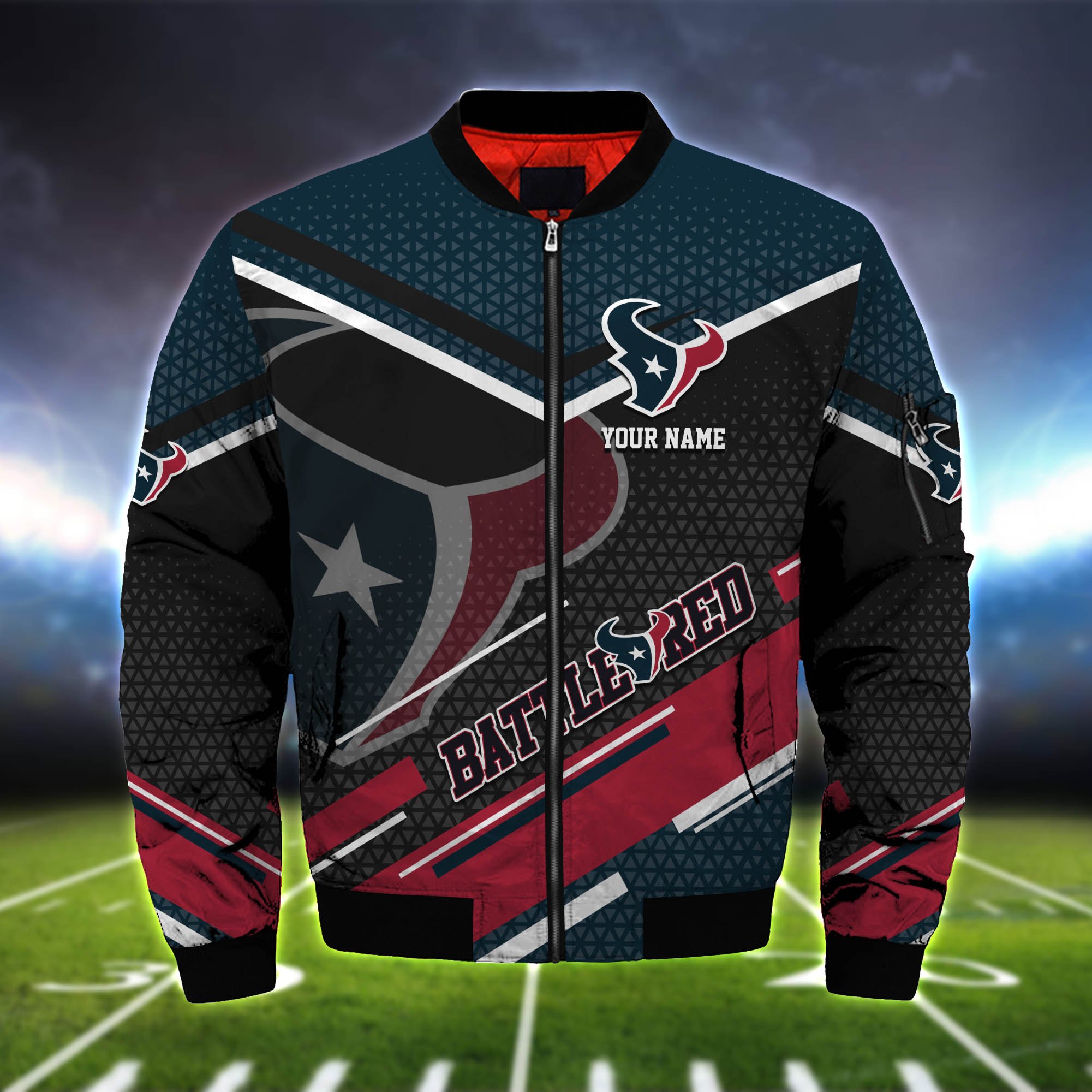 Alternative view of Houston Texans Bomber Jacket 2024 Version Personalized Your Name, Sport Team Jackets, Gift For Sport Lovers ETHY-52993