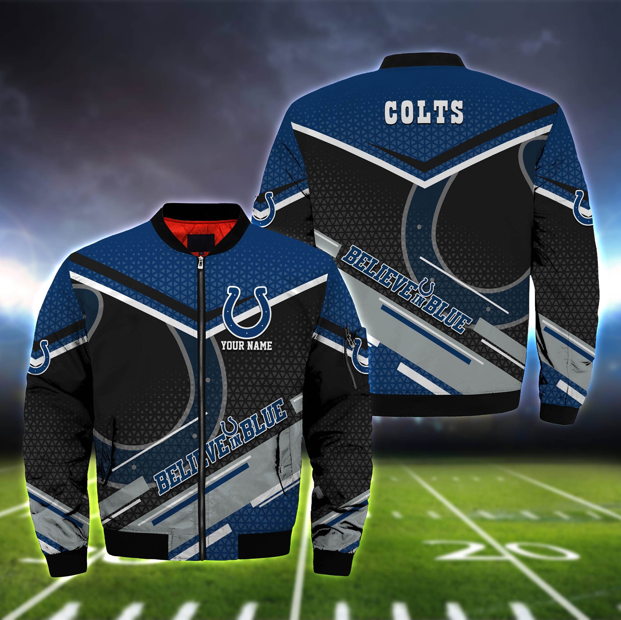 Indianapolis Colts Bomber Jacket 2024 Version Personalized Your Name, Sport Team Jackets, Gift For Sport Lovers ETHY-52993