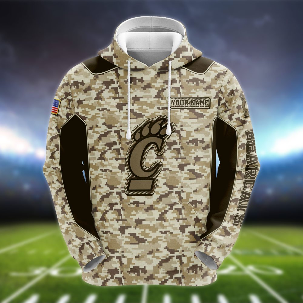 Alternative view of Cincinnati Bearcats Team Hoodie, Sweater, Zipper 2024 Version Personalized Your Name, Camouflage Clothings For Sport Fan, Sport Gifts ETHY-53196