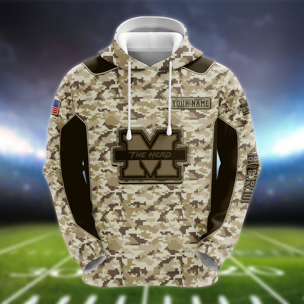 Alternative view of Marshall Thundering Herd Team Hoodie, Sweater, Zipper 2024 Version Personalized Your Name, Camouflage Clothings For Sport Fan, Sport Gifts ETHY-53196