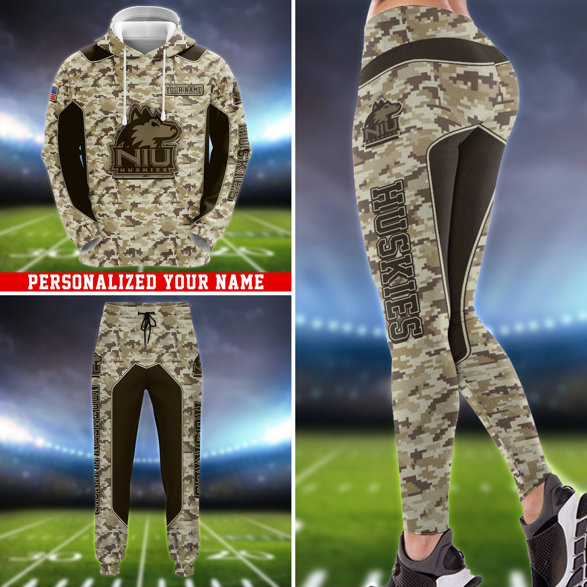 Northern Illinois Huskies Team Hoodie, Sweater, Zipper 2024 Version Personalized Your Name, Camouflage Clothings For Sport Fan, Sport Gifts ETHY-53196