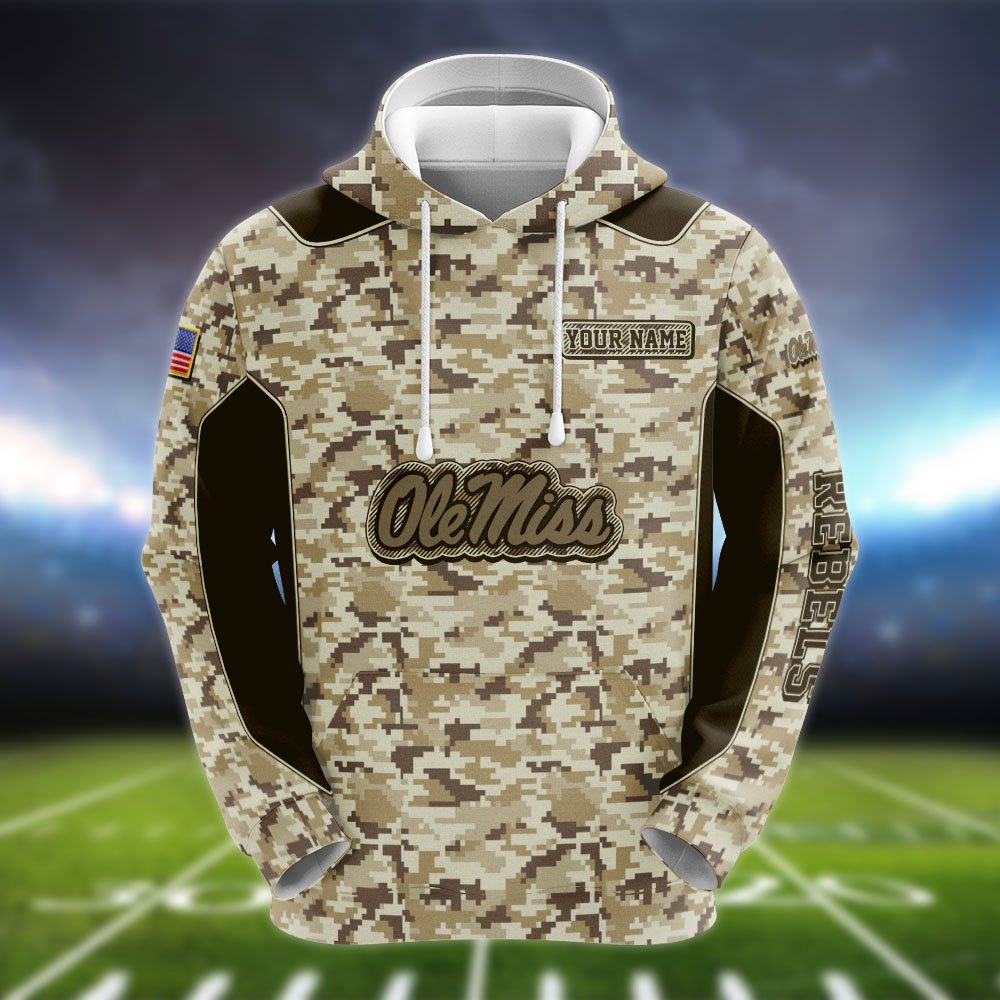 Alternative view of Ole Miss Rebels Team Hoodie, Sweater, Zipper 2024 Version Personalized Your Name, Camouflage Clothings For Sport Fan, Sport Gifts ETHY-53196