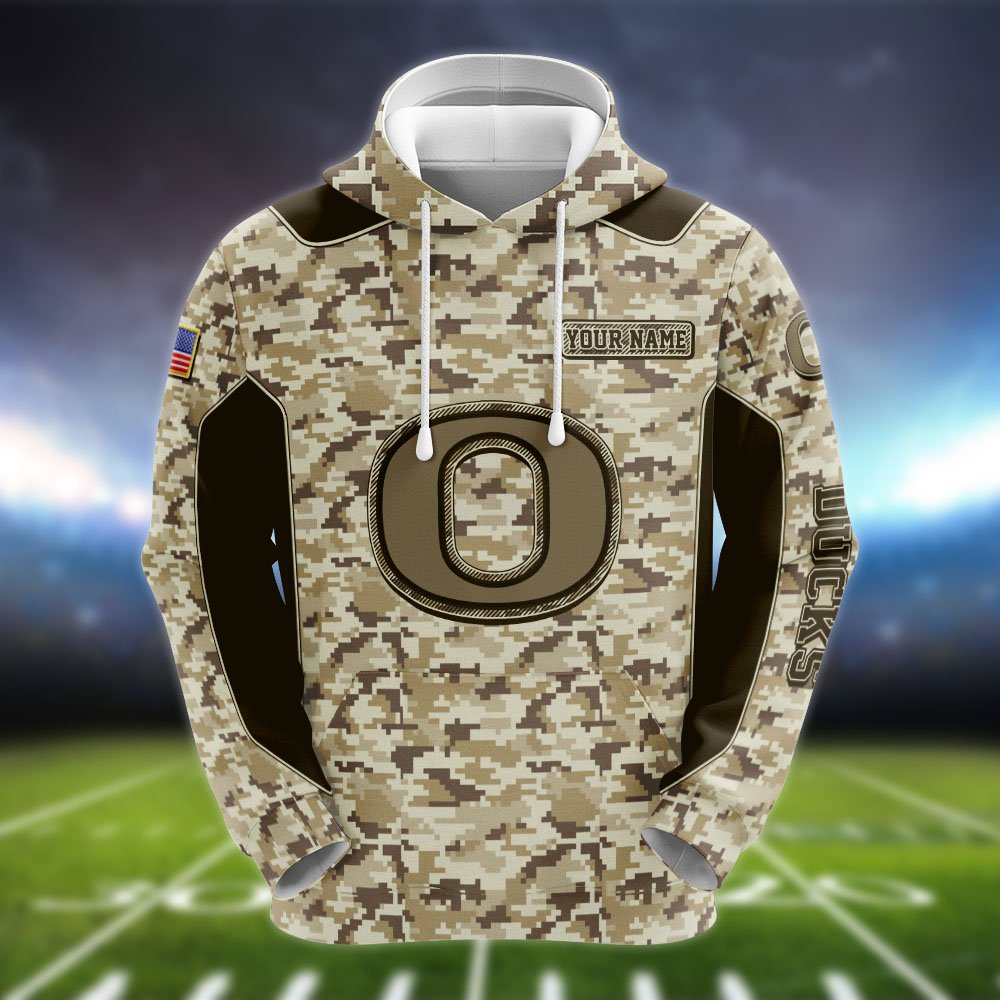 Alternative view of Oregon Ducks Team Hoodie, Sweater, Zipper 2024 Version Personalized Your Name, Camouflage Clothings For Sport Fan, Sport Gifts ETHY-53196