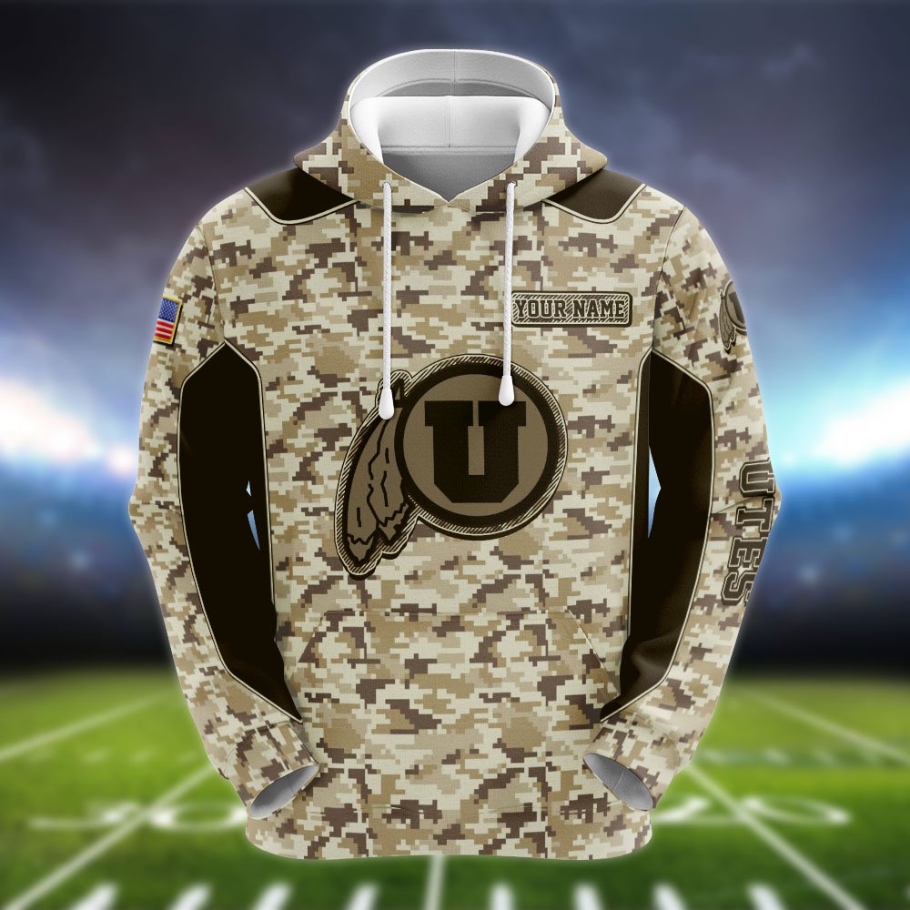 Alternative view of Utah Utes Team Hoodie, Sweater, Zipper 2024 Version Personalized Your Name, Camouflage Clothings For Sport Fan, Sport Gifts ETHY-53196