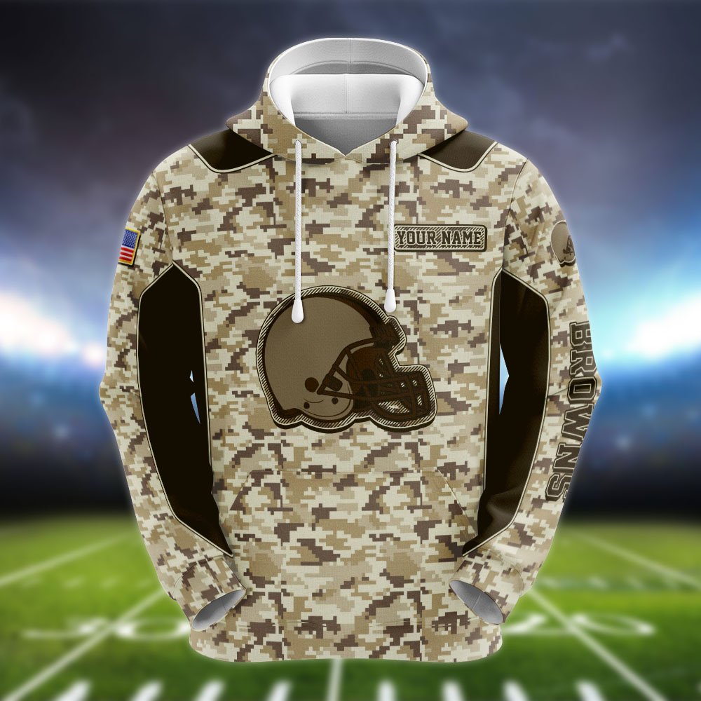 Alternative view of Cleveland Browns Team Hoodie, Sweater, Zipper 2024 Version Personalized Your Name, Camouflage Clothings For Sport Fan, Sport Gifts ETHY-53196