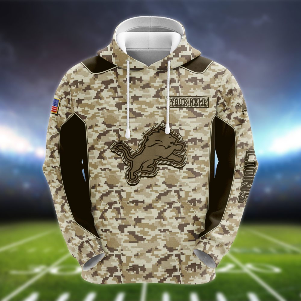 Alternative view of Detroit Lions Team Hoodie, Sweater, Zipper 2024 Version Personalized Your Name, Camouflage Clothings For Sport Fan, Sport Gifts ETHY-53196
