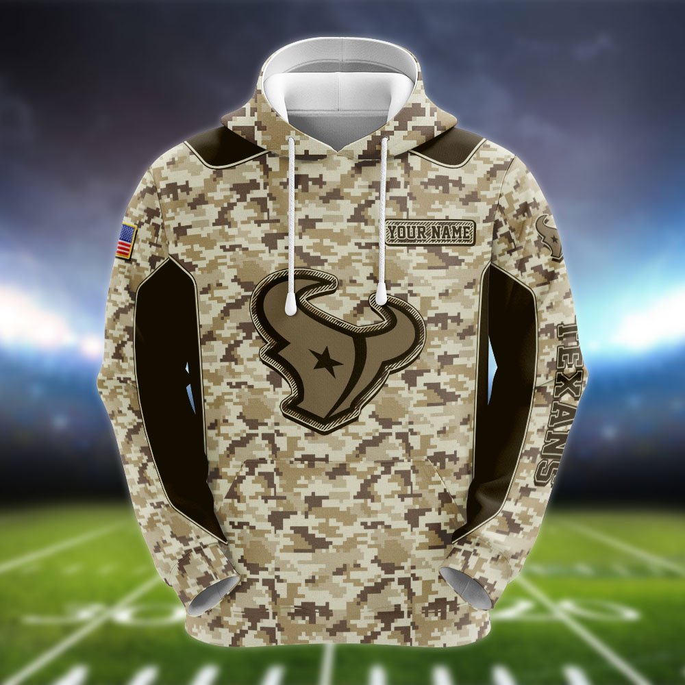 Alternative view of Houston Texans Team Hoodie, Sweater, Zipper 2024 Version Personalized Your Name, Camouflage Clothings For Sport Fan, Sport Gifts ETHY-53196