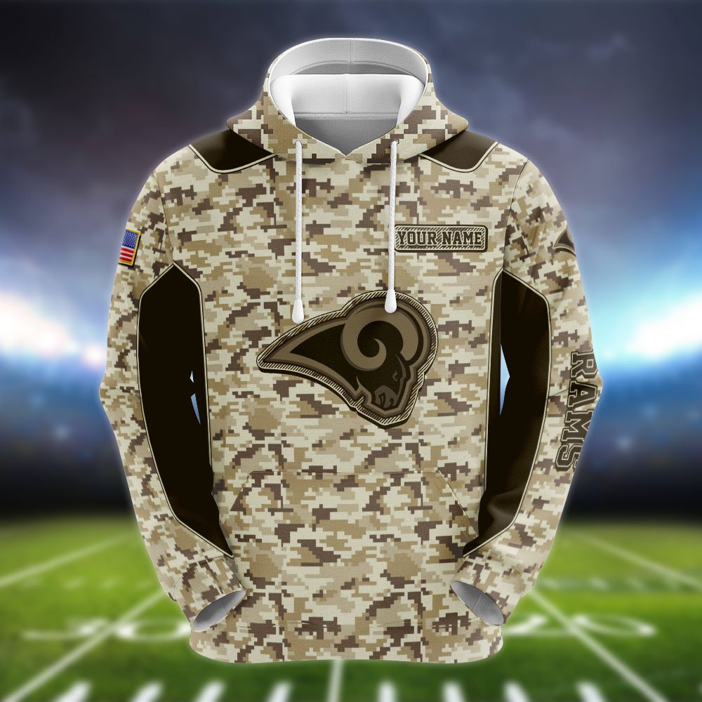 Alternative view of Los Angeles Rams Team Hoodie, Sweater, Zipper 2024 Version Personalized Your Name, Camouflage Clothings For Sport Fan, Sport Gifts ETHY-53196