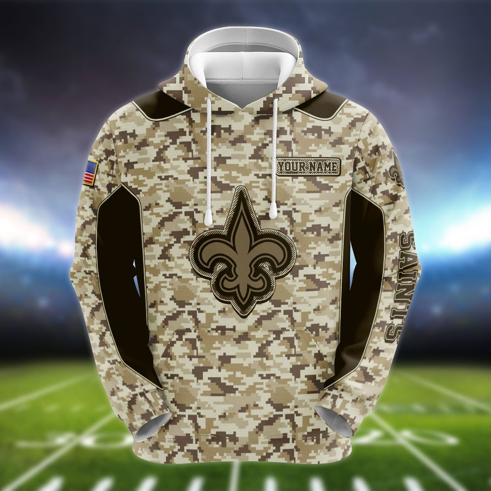 Alternative view of New Orleans Saints Team Hoodie, Sweater, Zipper 2024 Version Personalized Your Name, Camouflage Clothings For Sport Fan, Sport Gifts ETHY-53196