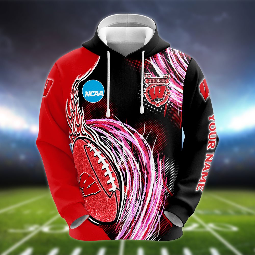 Alternative view of Wisconsin Badgers Hoodie, Sweater, Zipper 2024 Version Personalized Your Name, Sport Clothings For Sport Lovers, Sport Gifts ETHY-53224
