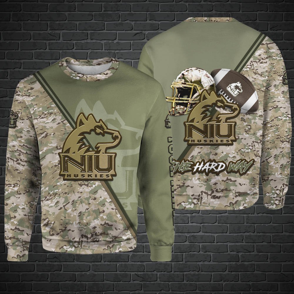 Alternative view of Northern Illinois Huskies Hoodie, Sweatshirt, Zipper, Tshirts 2024 Version Customized Your Name, Camouflage Shirts For Sport Fans, Sport Gifts ETHY-53613