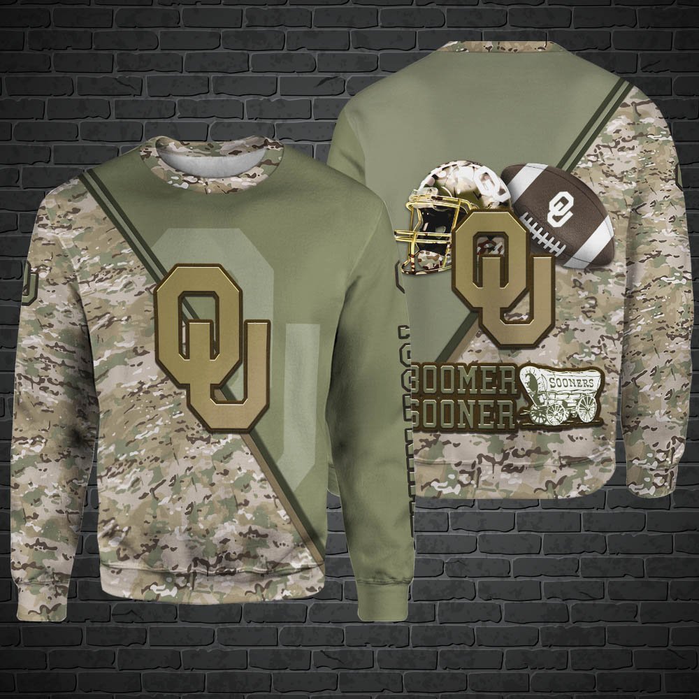 Alternative view of Oklahoma Sooners Hoodie, Sweatshirt, Zipper, Tshirts 2024 Version Customized Your Name, Camouflage Shirts For Sport Fans, Sport Gifts ETHY-53613