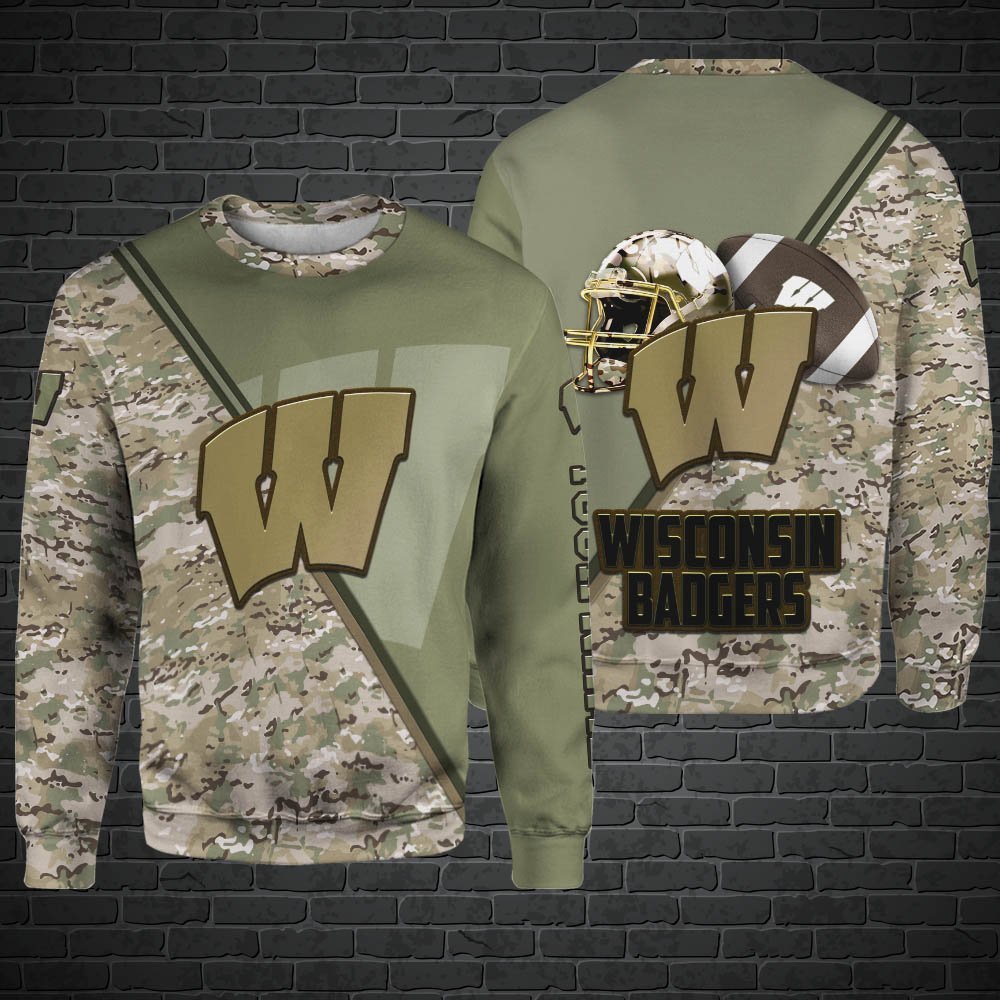Alternative view of Wisconsin Badgers Hoodie, Sweatshirt, Zipper, Tshirts 2024 Version Customized Your Name, Camouflage Shirts For Sport Fans, Sport Gifts ETHY-53613