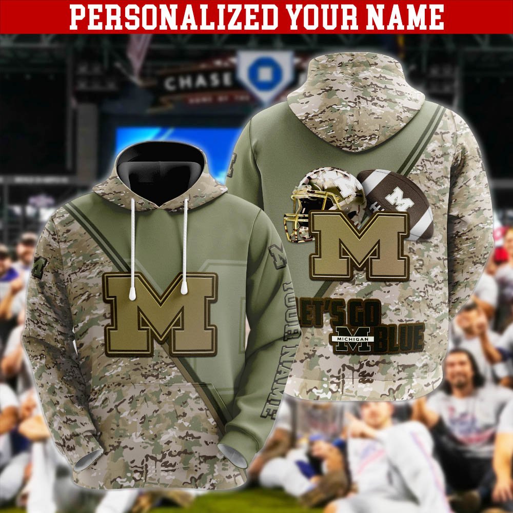 Michigan Wolverines Hoodie, Sweatshirt, Zipper, Tshirts 2024 Version Customized Your Name, Camouflage Shirts For Sport Fans, Sport Gifts ETHY-53613