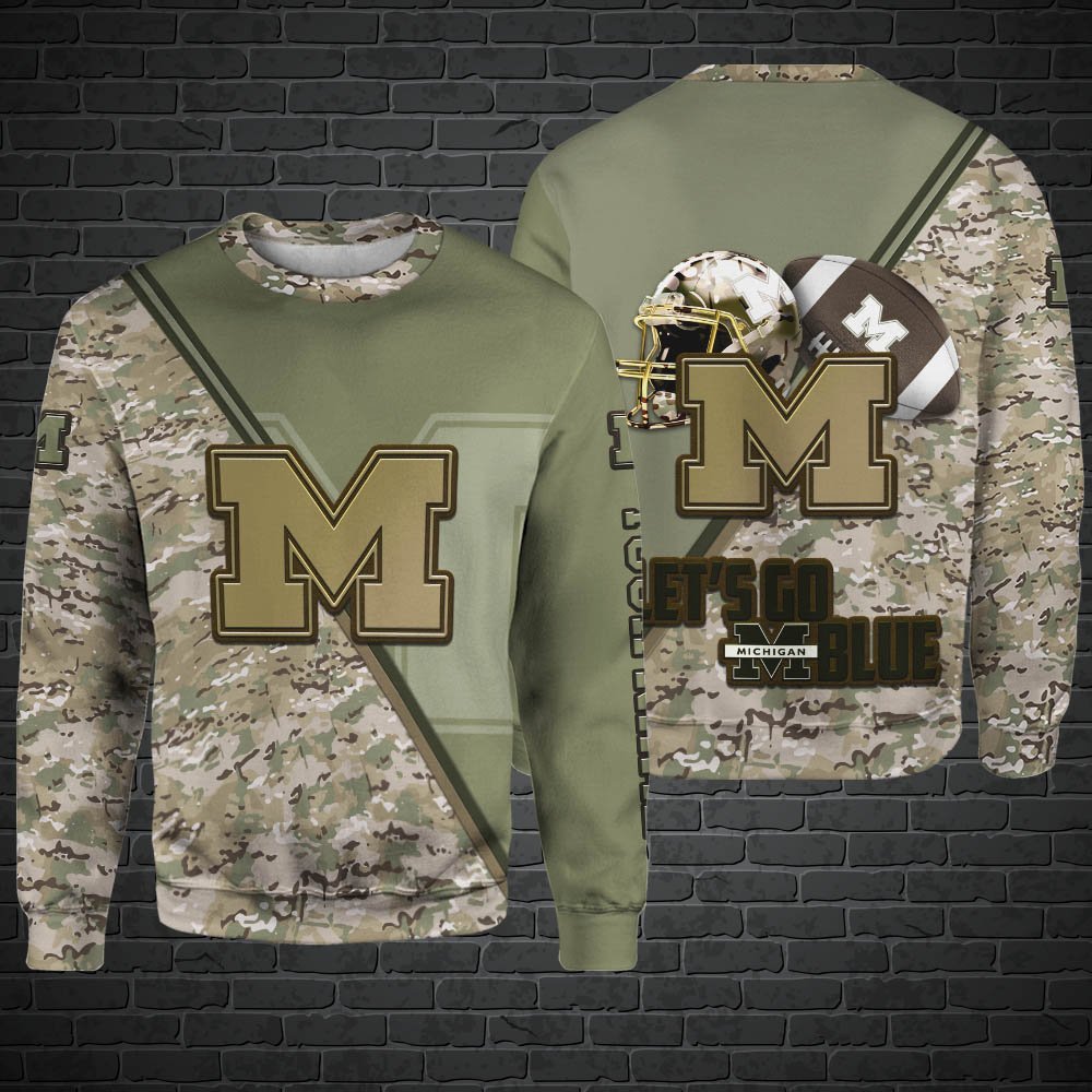 Alternative view of Michigan Wolverines Hoodie, Sweatshirt, Zipper, Tshirts 2024 Version Customized Your Name, Camouflage Shirts For Sport Fans, Sport Gifts ETHY-53613