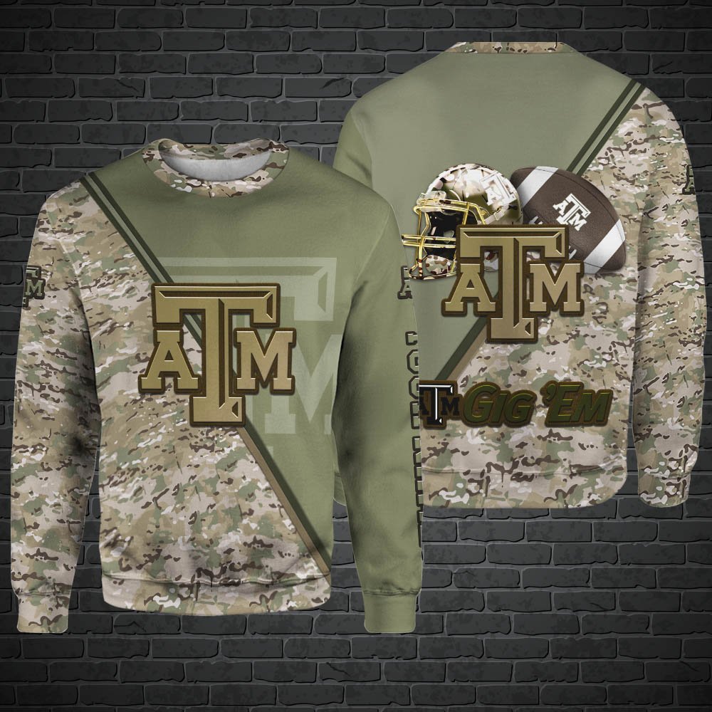 Alternative view of Texas A&M Aggies Hoodie, Sweatshirt, Zipper, Tshirts 2024 Version Customized Your Name, Camouflage Shirts For Sport Fans, Sport Gifts ETHY-53613
