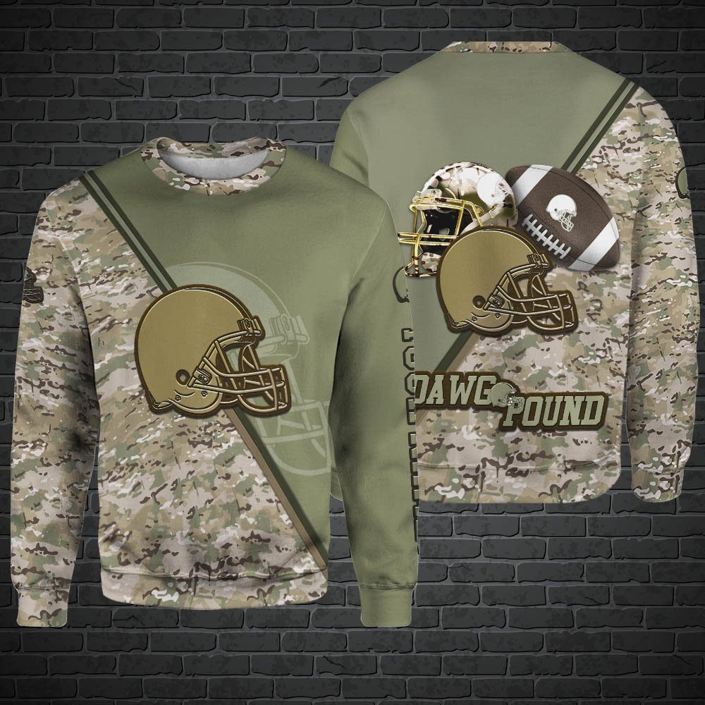 Alternative view of Cleveland Browns Hoodie, Sweatshirt, Zipper, Tshirts 2024 Version Customized Your Name, Camouflage Shirts For Sport Fans, Sport Gifts ETHY-53613