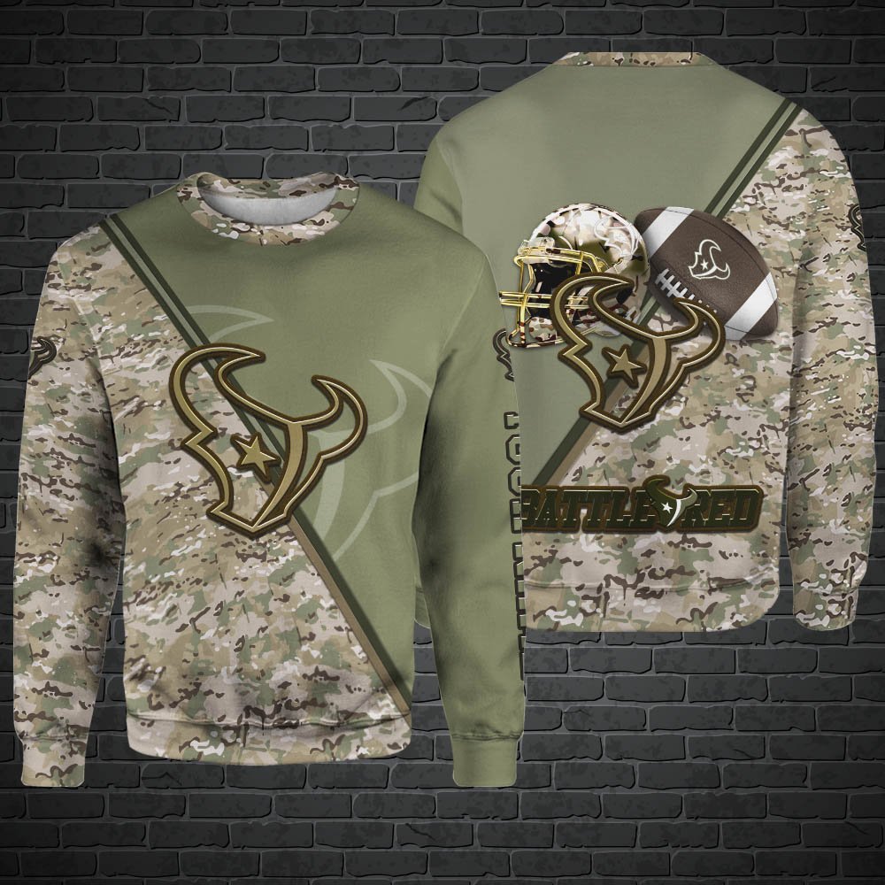 Alternative view of Houston Texans Hoodie, Sweatshirt, Zipper, Tshirts 2024 Version Customized Your Name, Camouflage Shirts For Sport Fans, Sport Gifts ETHY-53613