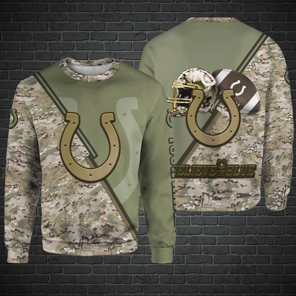 Alternative view of Indianapolis Colts Hoodie, Sweatshirt, Zipper, Tshirts 2024 Version Customized Your Name, Camouflage Shirts For Sport Fans, Sport Gifts ETHY-53613
