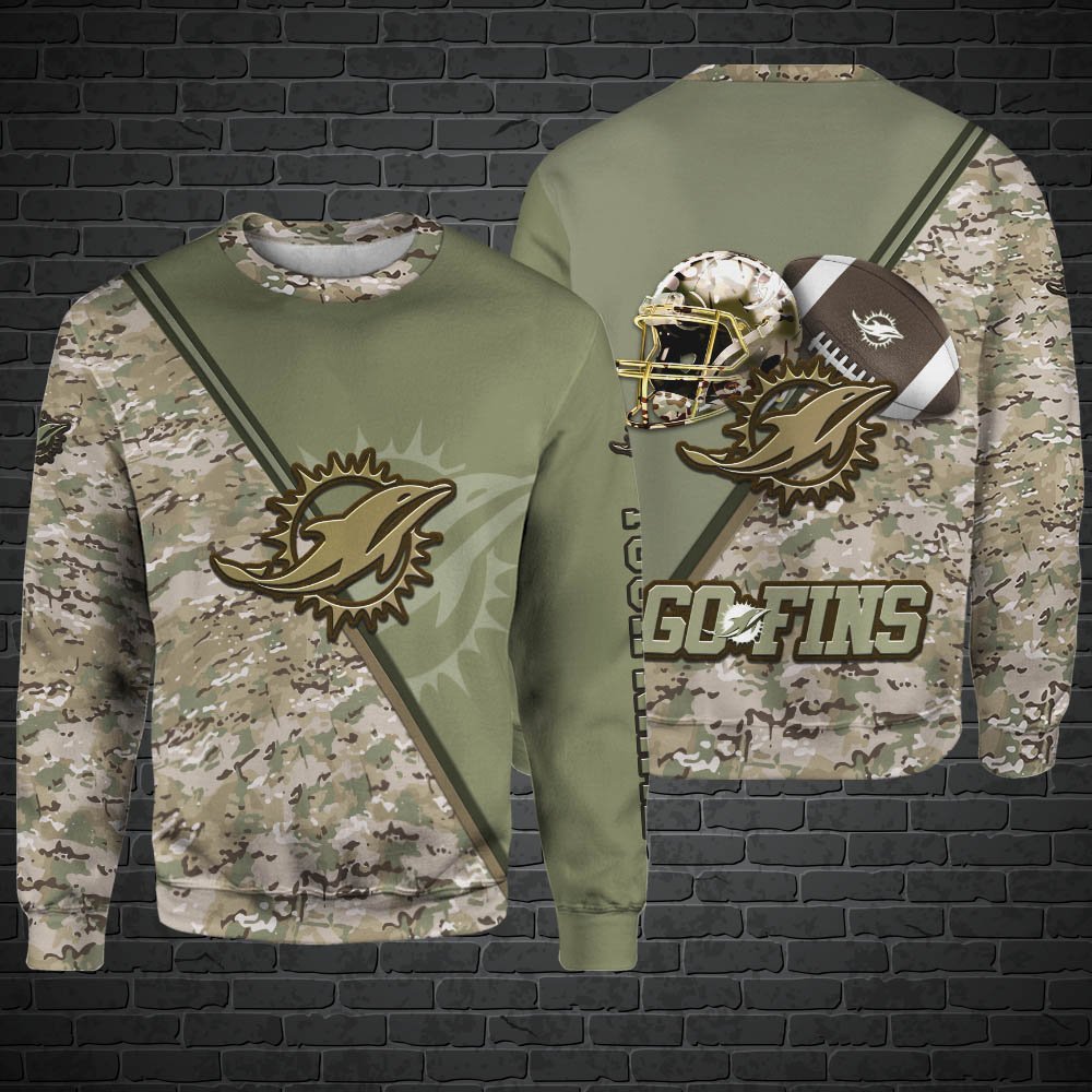Alternative view of Miami Dolphins Hoodie, Sweatshirt, Zipper, Tshirts 2024 Version Customized Your Name, Camouflage Shirts For Sport Fans, Sport Gifts ETHY-53613
