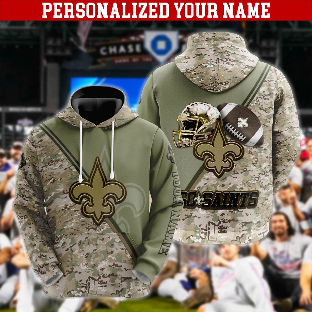 New Orleans Saints Hoodie, Sweatshirt, Zipper, Tshirts 2024 Version Customized Your Name, Camouflage Shirts For Sport Fans, Sport Gifts ETHY-53613